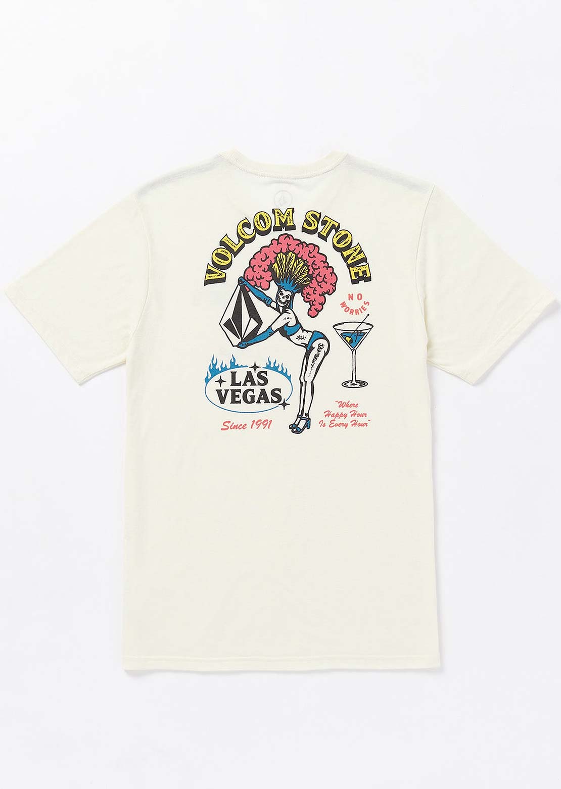 Volcom Men&#39;s Showgirl SS T-Shirt Off White Heather