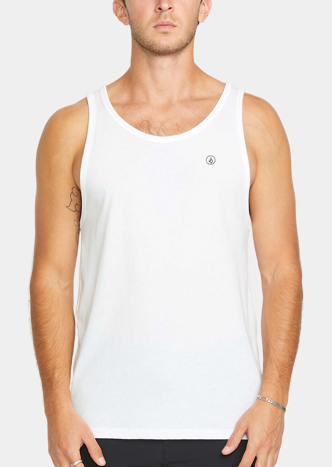 Volcom Men's Solid Heather Tank White