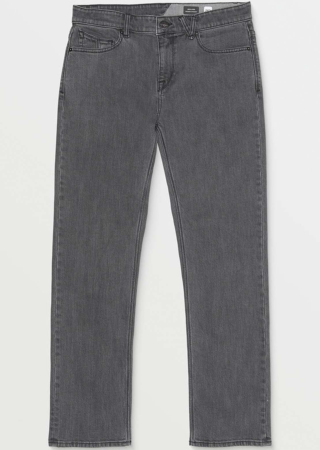 Volcom Men's Solver Denim Jeans Neutral Grey