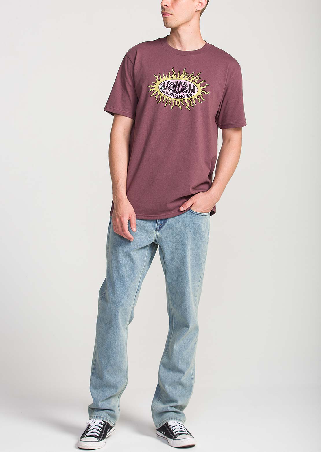 Volcom Men's Solver Denim Pants Dust Bowl Indigo