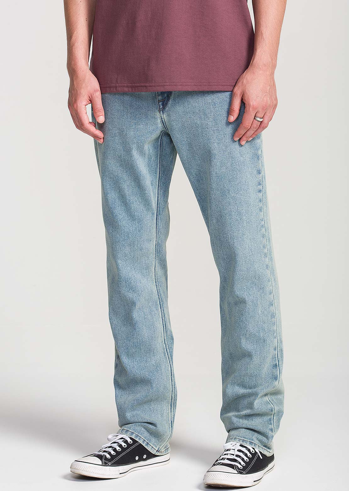 Volcom Men's Solver Denim Pants Dust Bowl Indigo