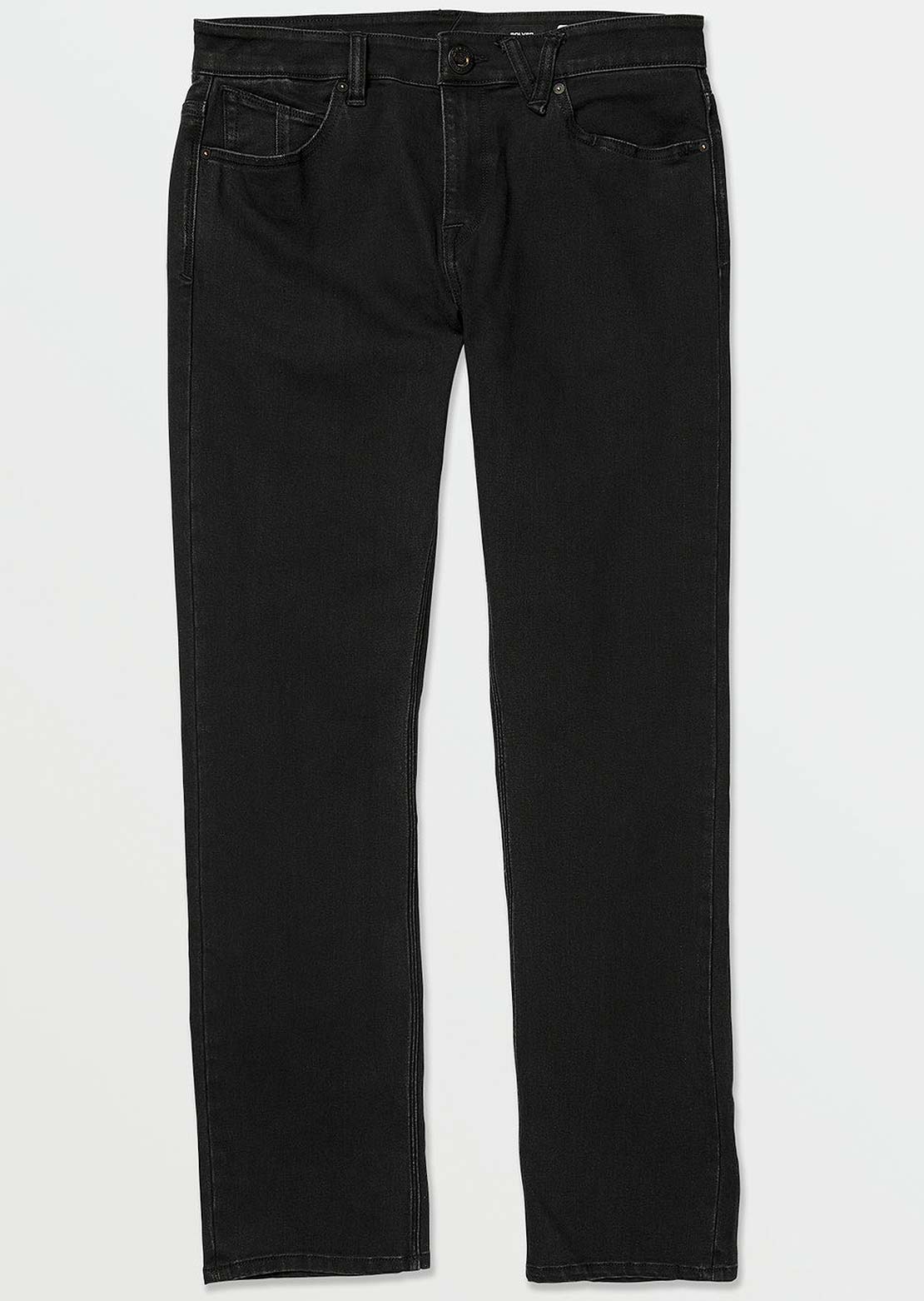 Volcom Men&#39;s Solver Denim Pants Black Out