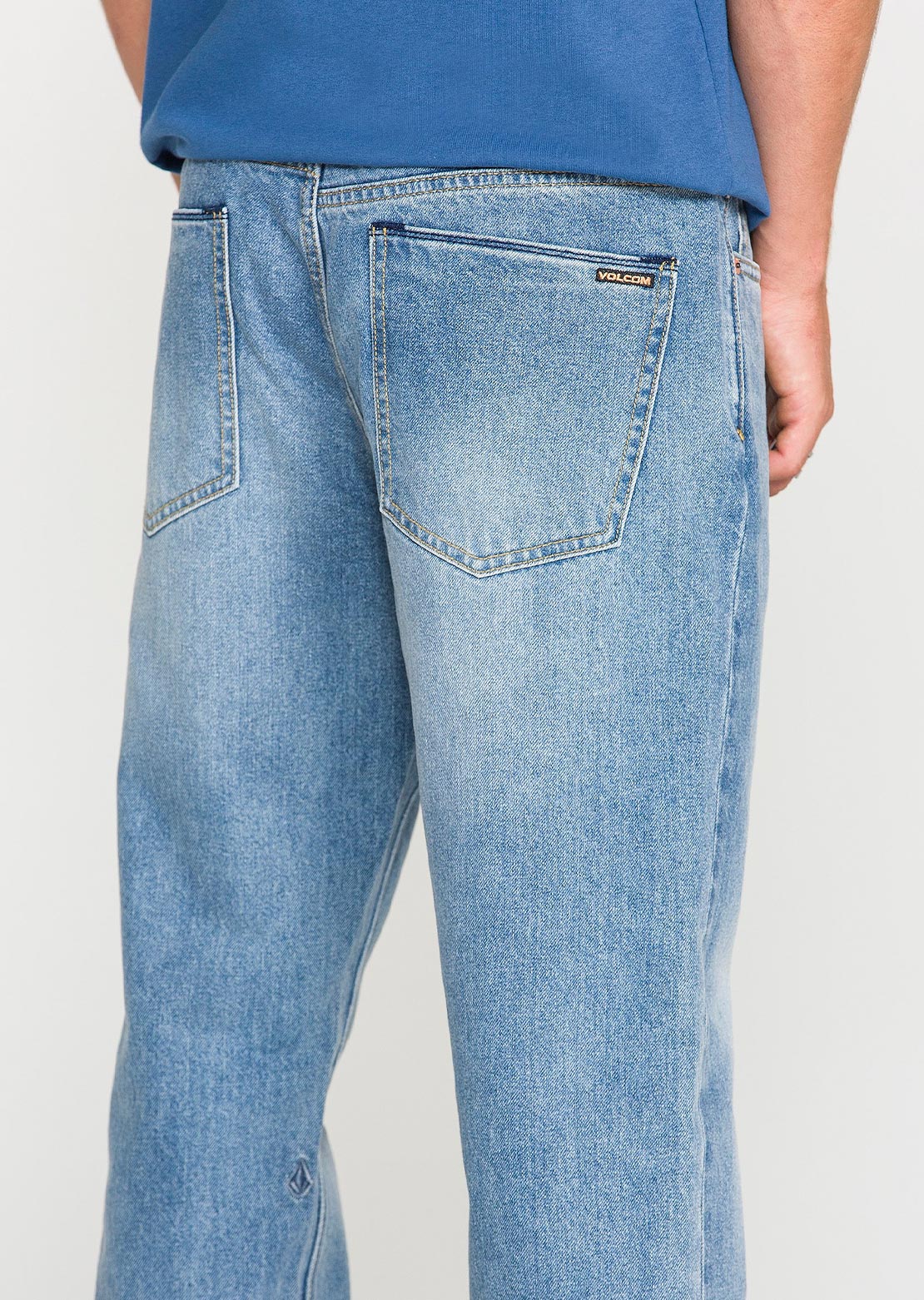 Volcom Men's Solver Denim Pants Freedom Blue