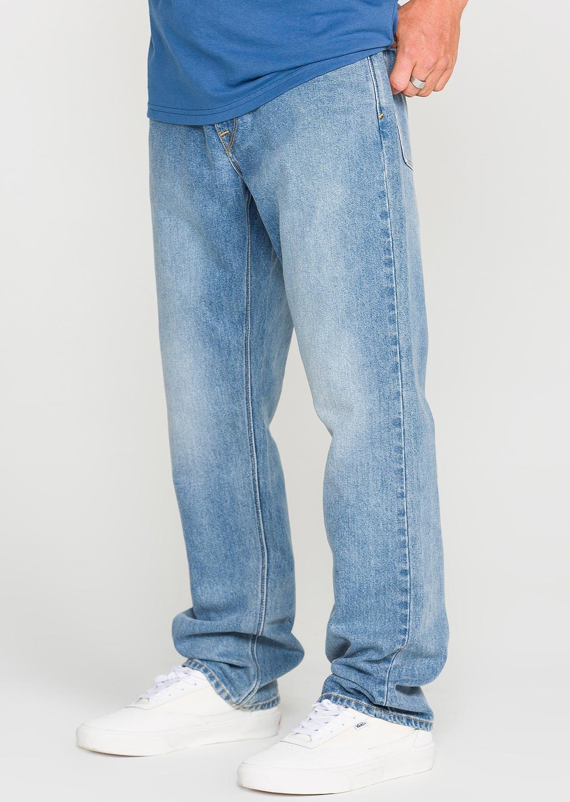 Volcom Men's Solver Denim Pants Freedom Blue