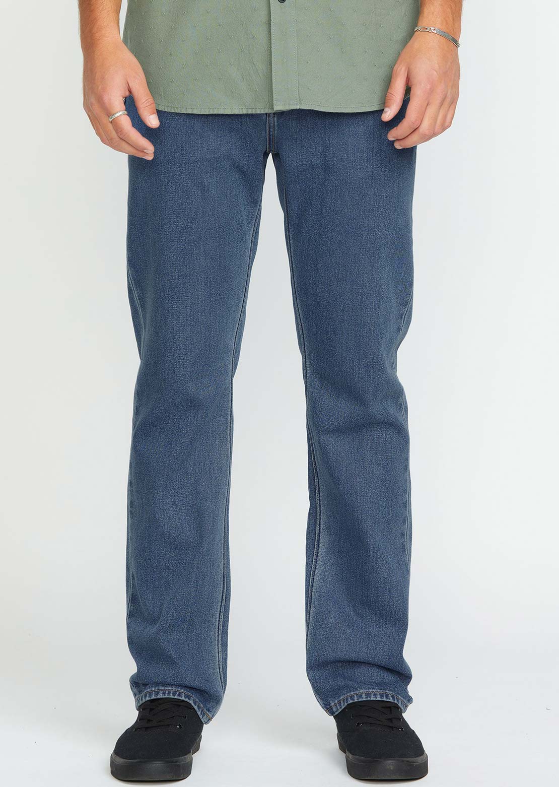 Volcom Men's Solver Denim Pants Deep River Blues