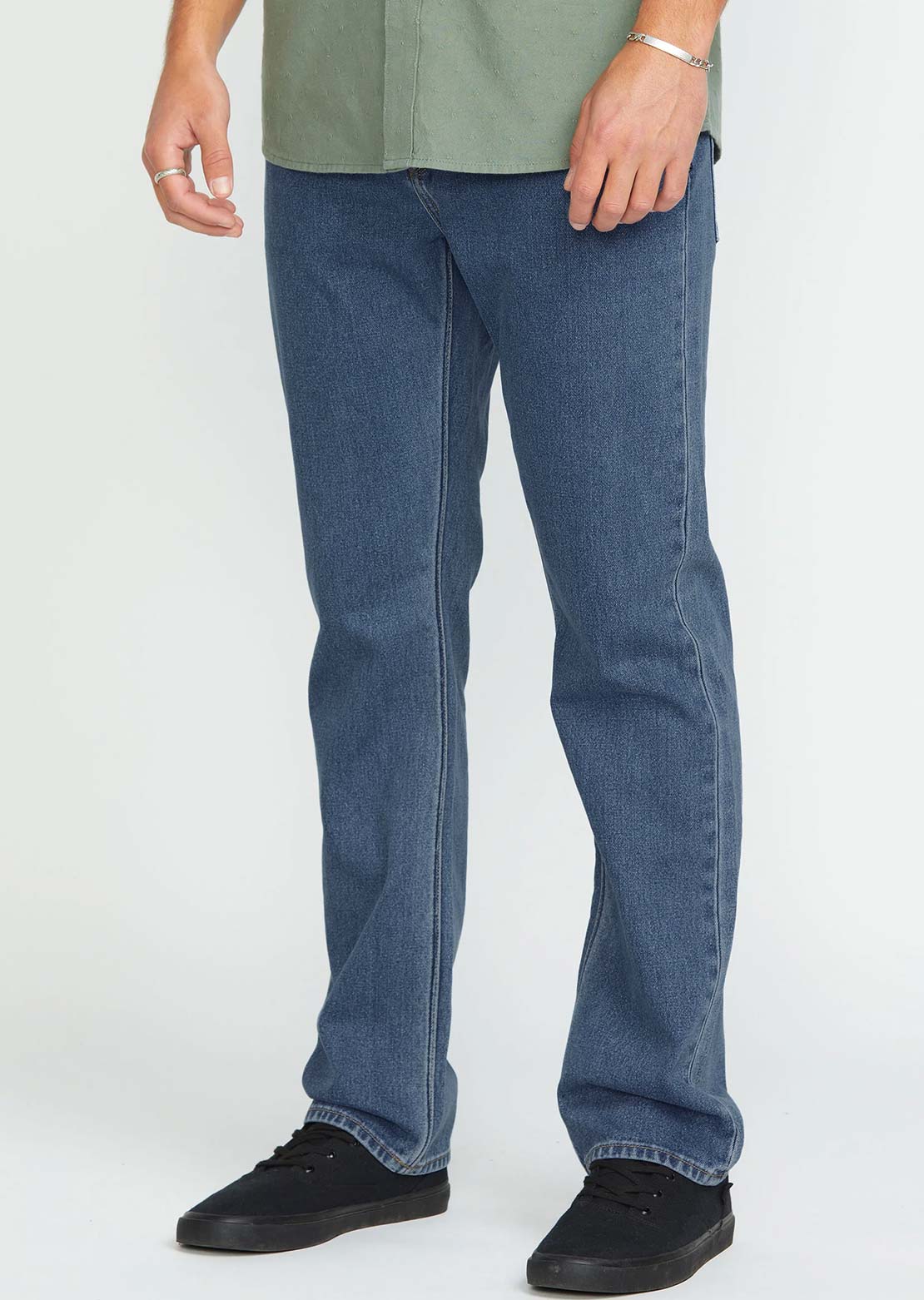 Volcom Men's Solver Denim Pants Deep River Blues