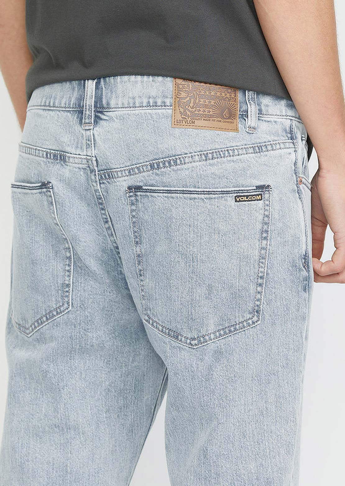 Volcom Men's Solver Denim Pants Carolina Blue