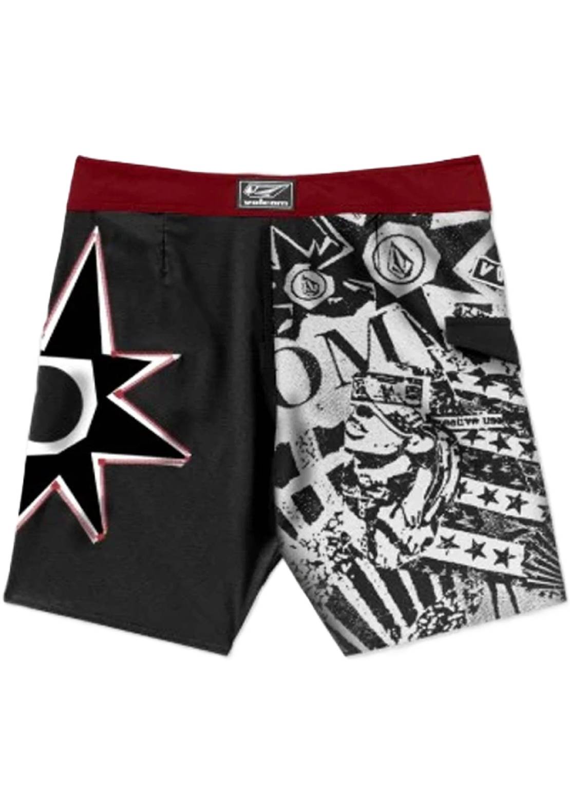 Volcom Men's ST4R G4ZER Mod 22 Boardshorts Black/Red
