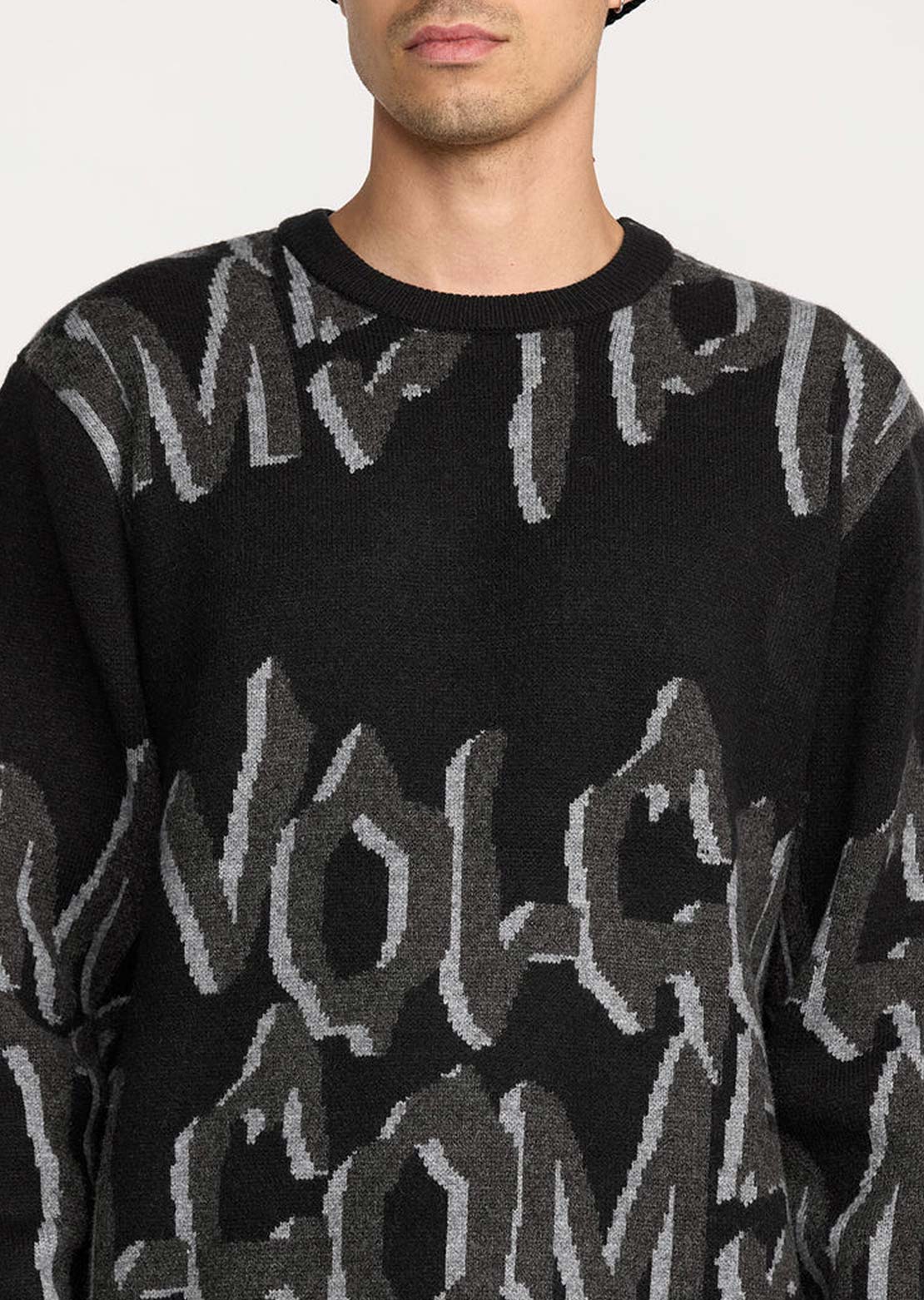 Volcom Men's Stone Jacquard Sweater Black