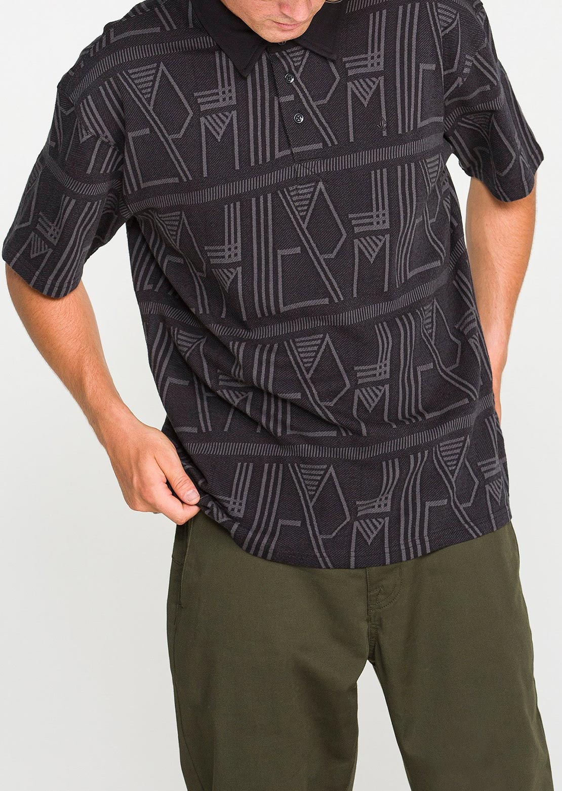 Volcom Men's Stone Optix Polo Black