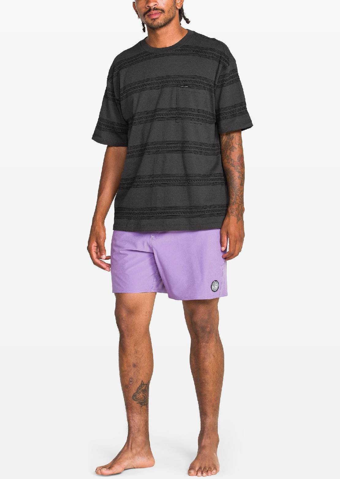 Volcom Men's Yewster Crewneck T-Shirt Asphalt Black