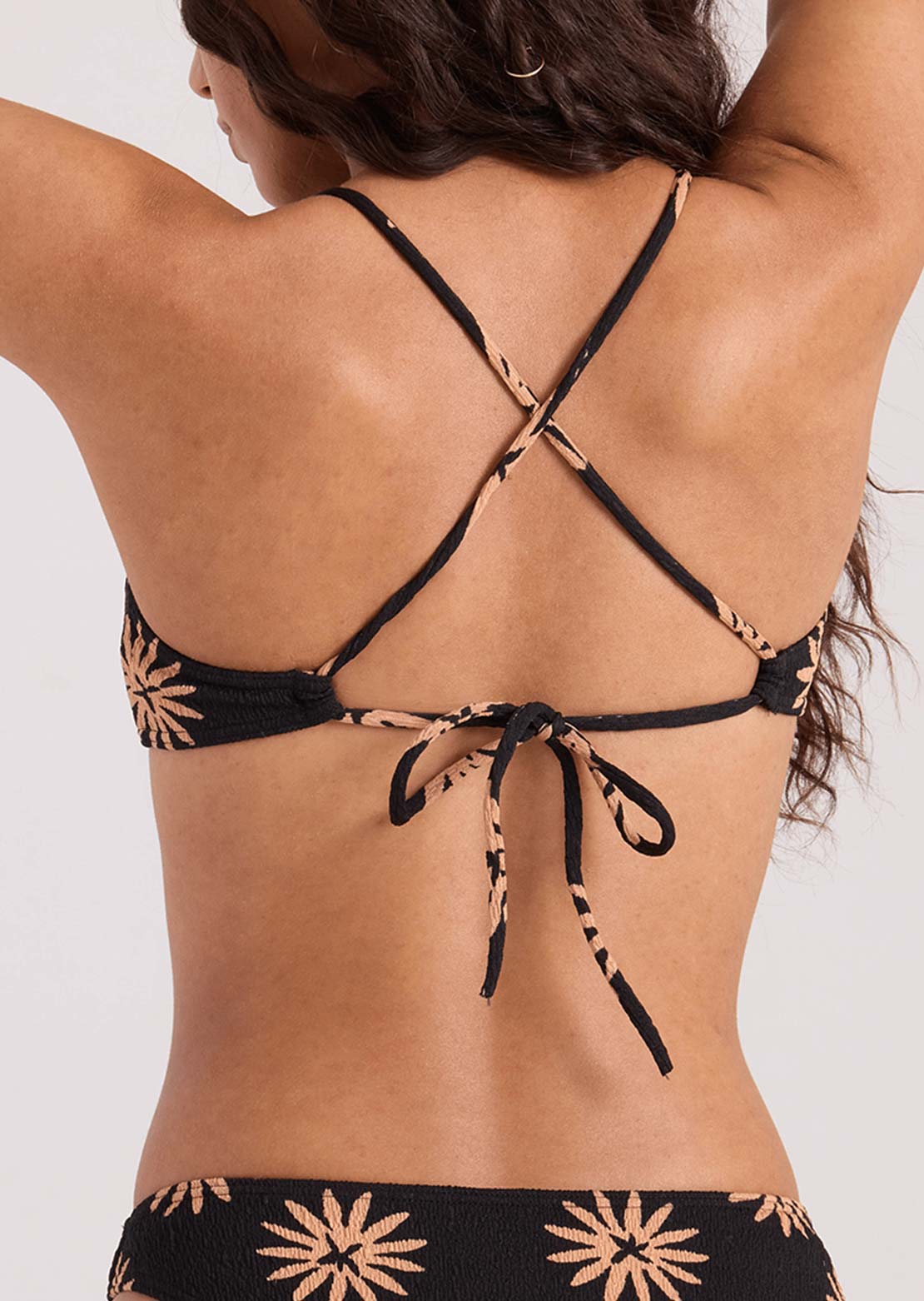 Volcom Women's Bright & Sol Uwire Bralette Bikini Top Black Bronze