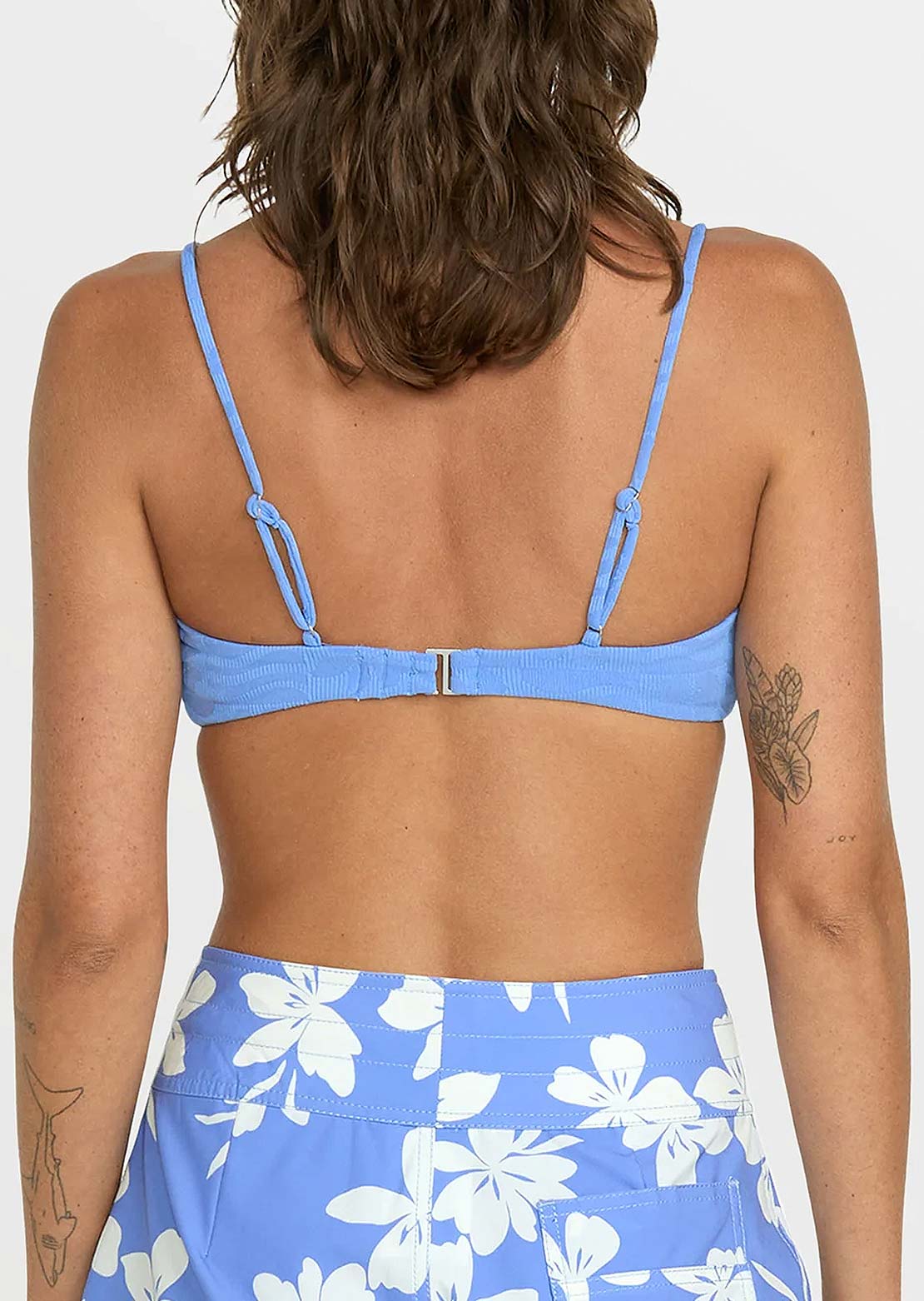 Volcom Women's Coco Crop Bikini Top Light Blue Acid