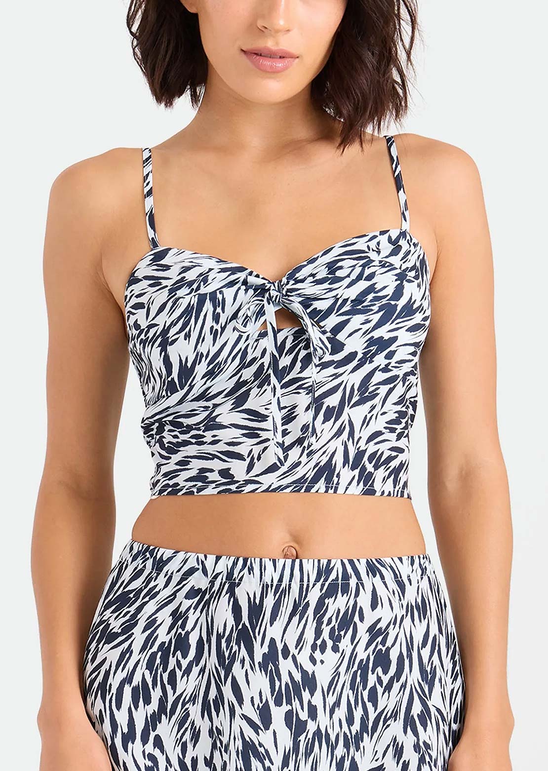 Volcom Women's Coco Ho Money Mama Crop Top Blue Drift