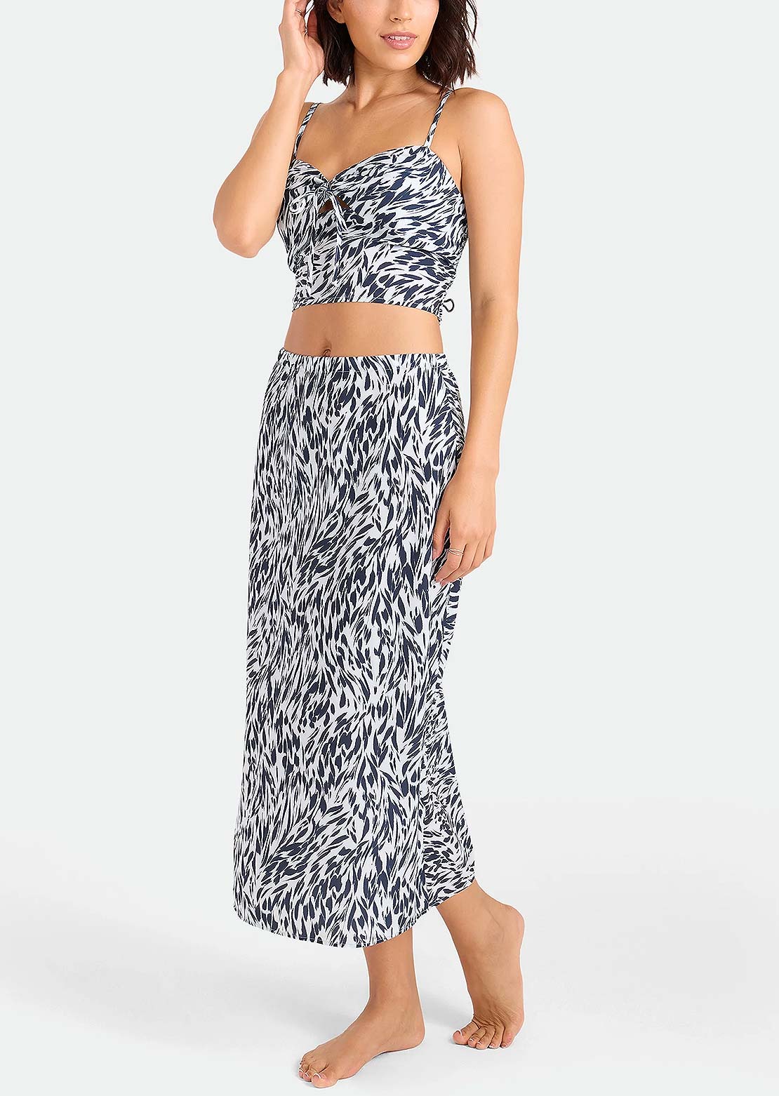 Volcom Women's Coco Ho Money Mama Crop Top Blue Drift