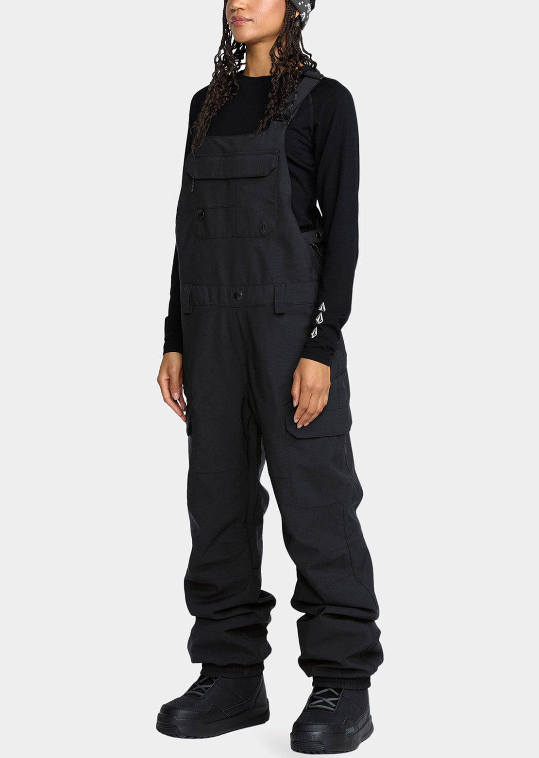 Volcom Women's Creston 3D Stretch Bib Overall Pants Black