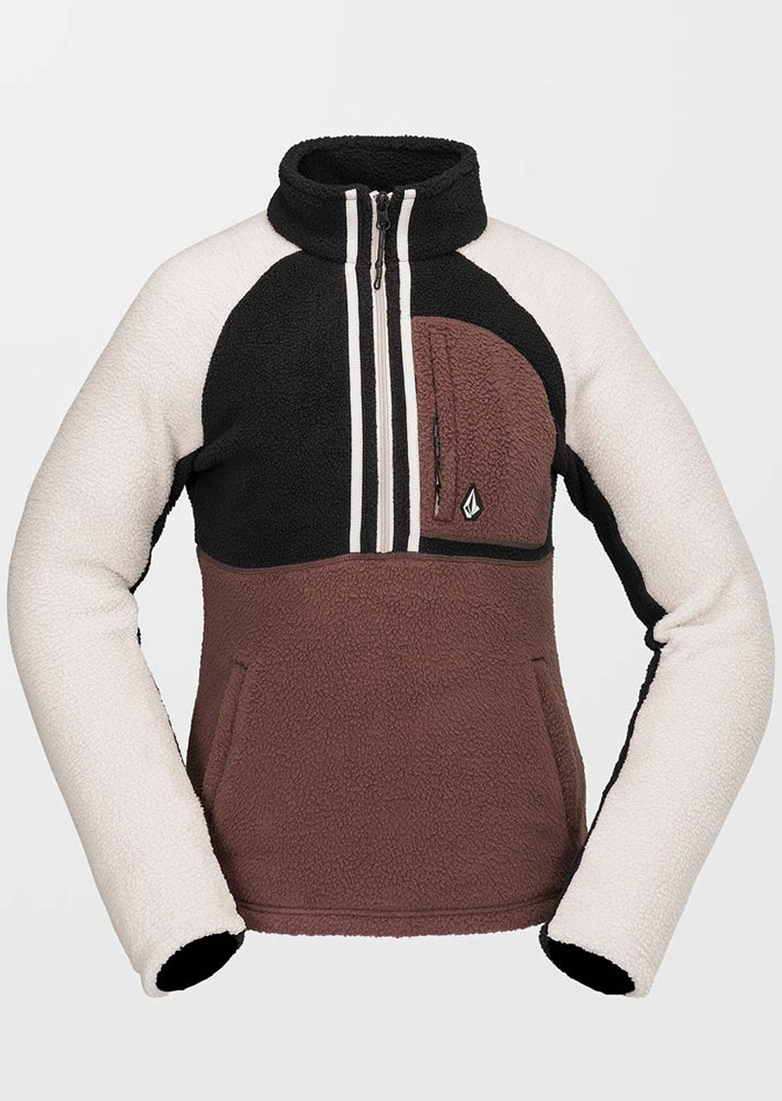 Volcom Women&#39;s Demi Half Zip Jacket Mahogany
