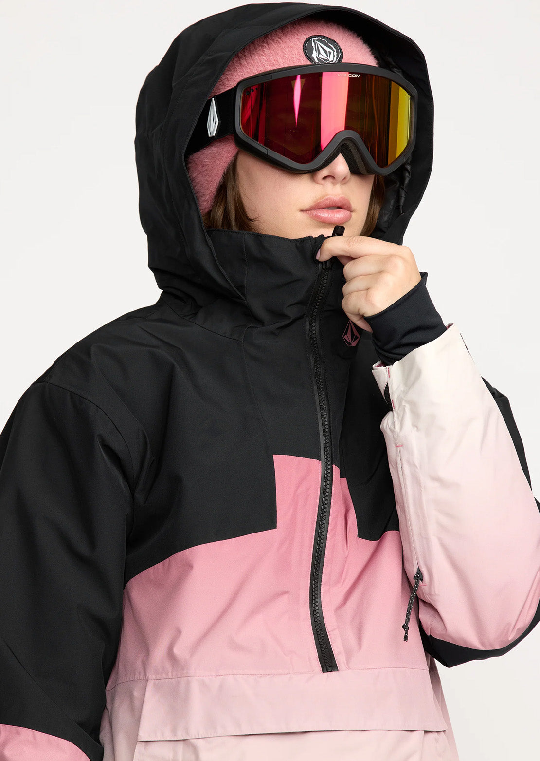 Volcom Women's Fern Insulated Gore Pullover Jacket Mesa Rose