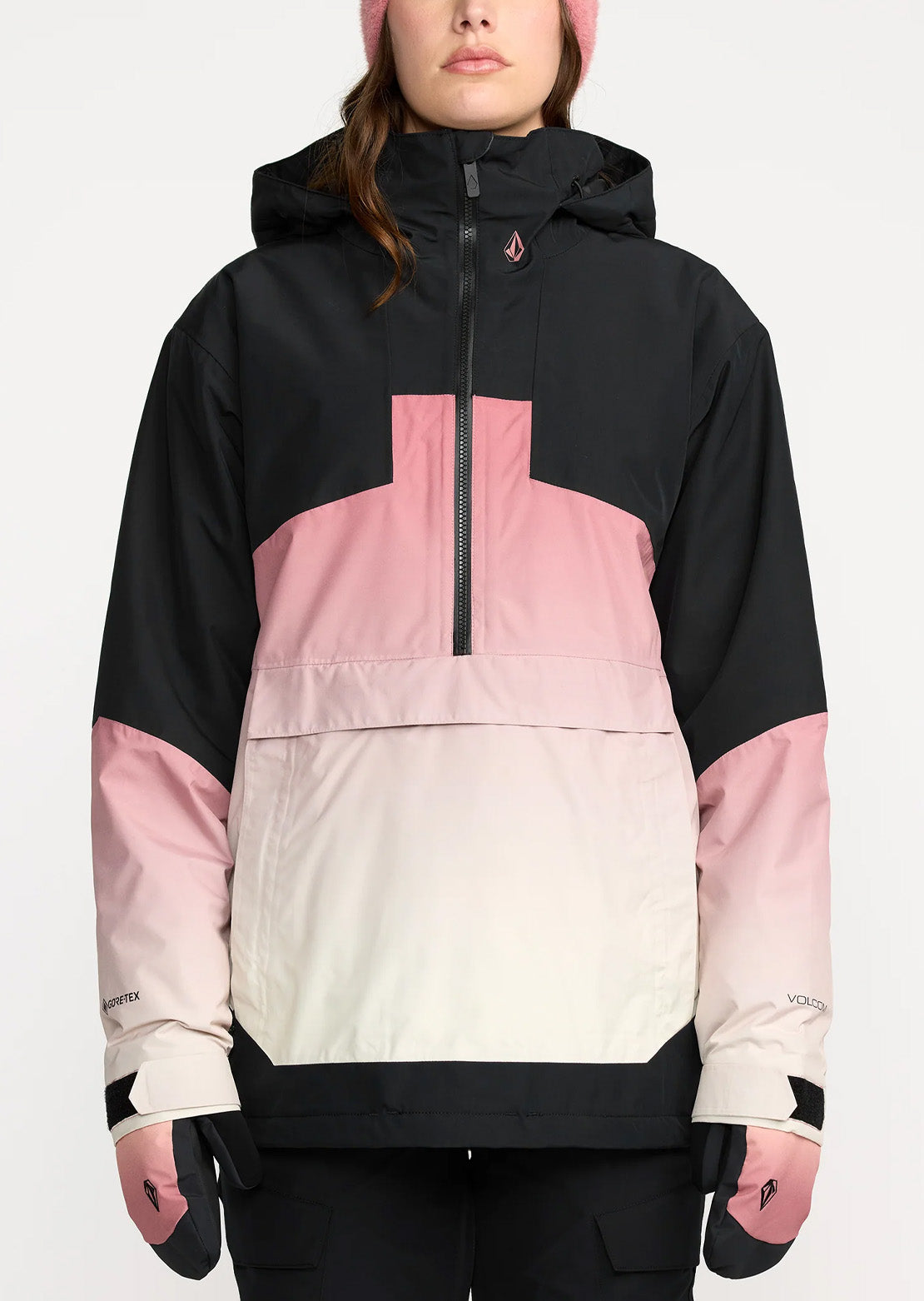 Volcom Women's Fern Insulated Gore Pullover Jacket Mesa Rose