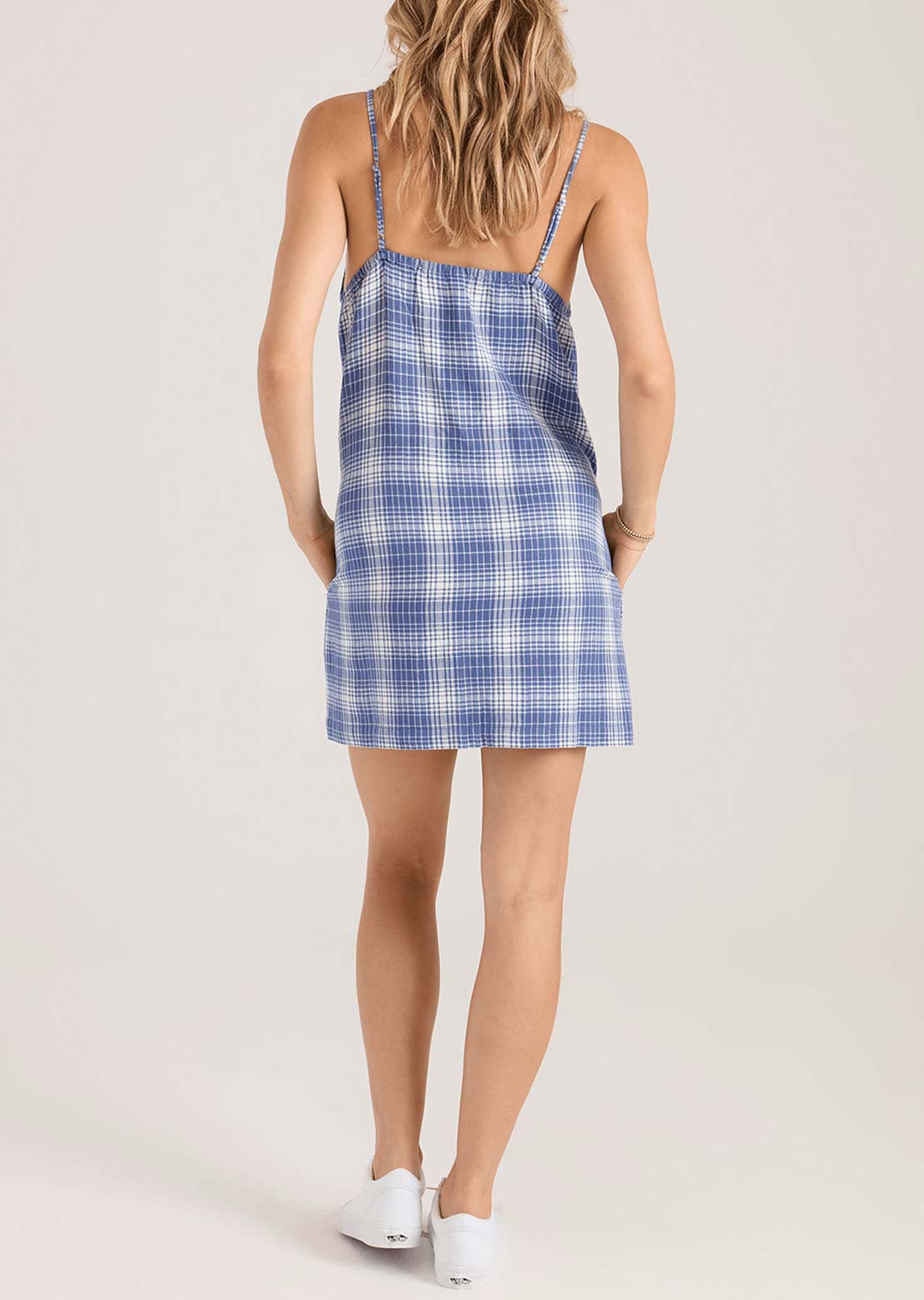 Volcom Women's Folkin Stone Dress Blueplaid