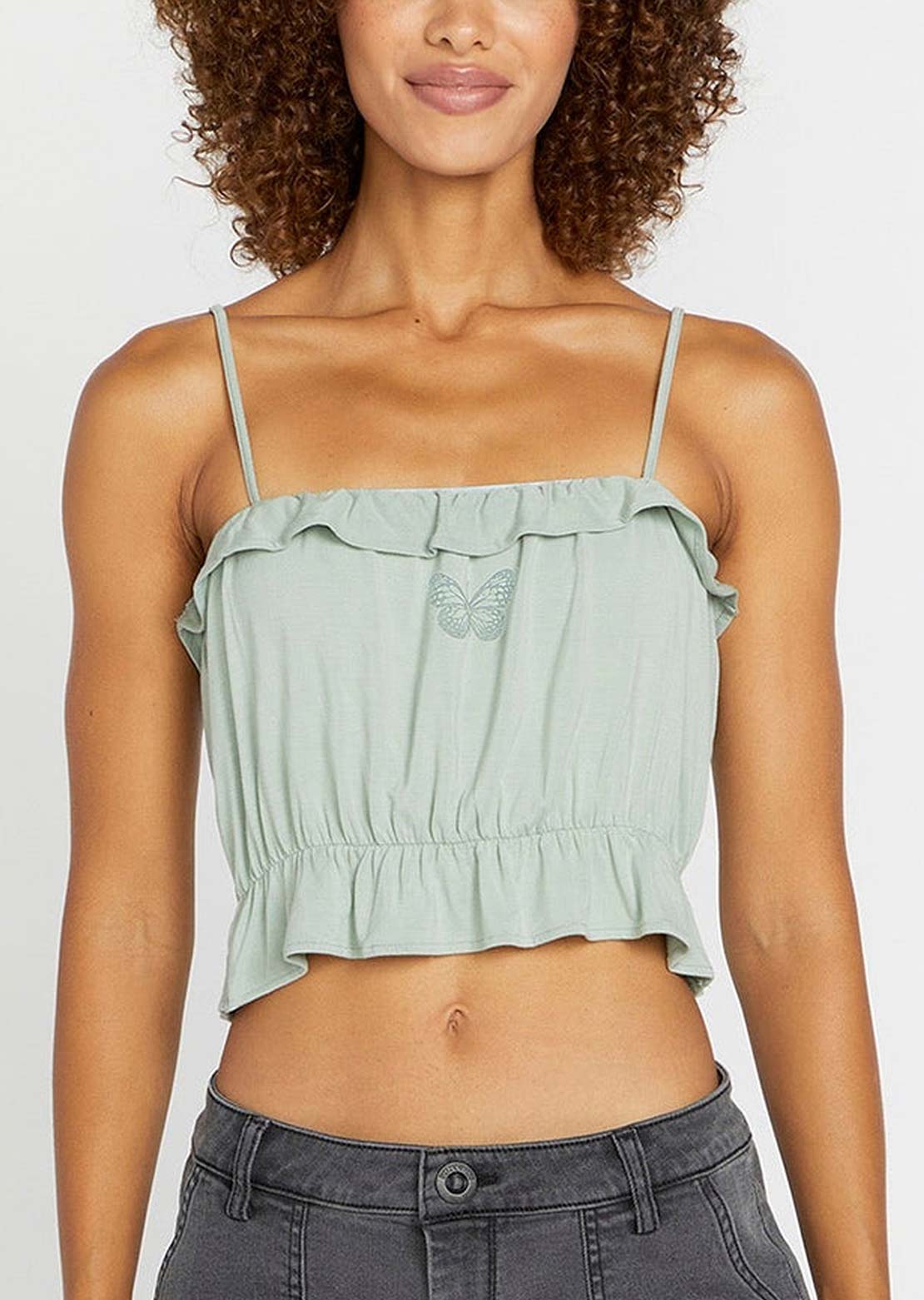 Volcom Women&#39;s Glowing Up Cami Top Sea Glass