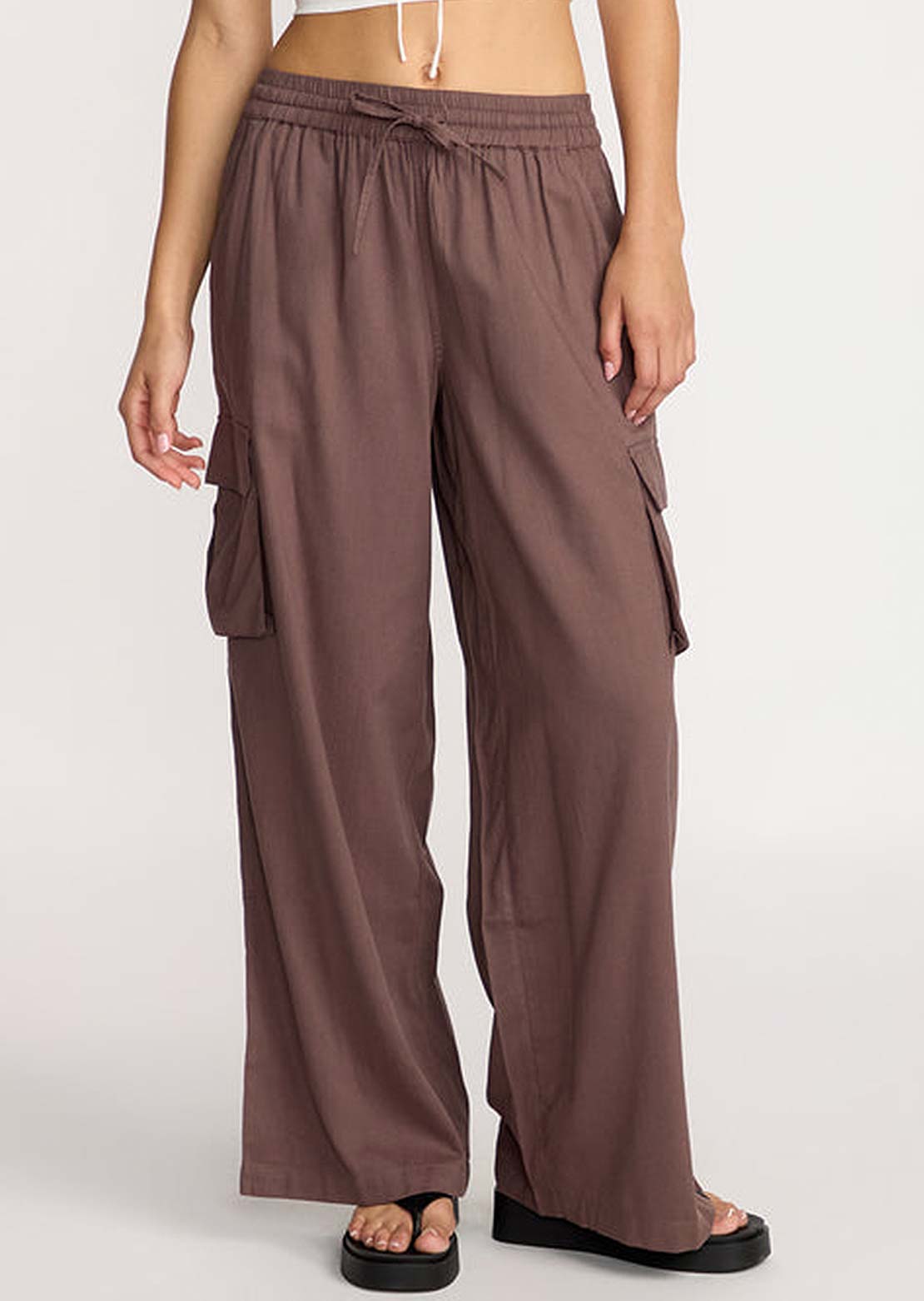 Volcom Women's Lived In Beach Pant Black Plum
