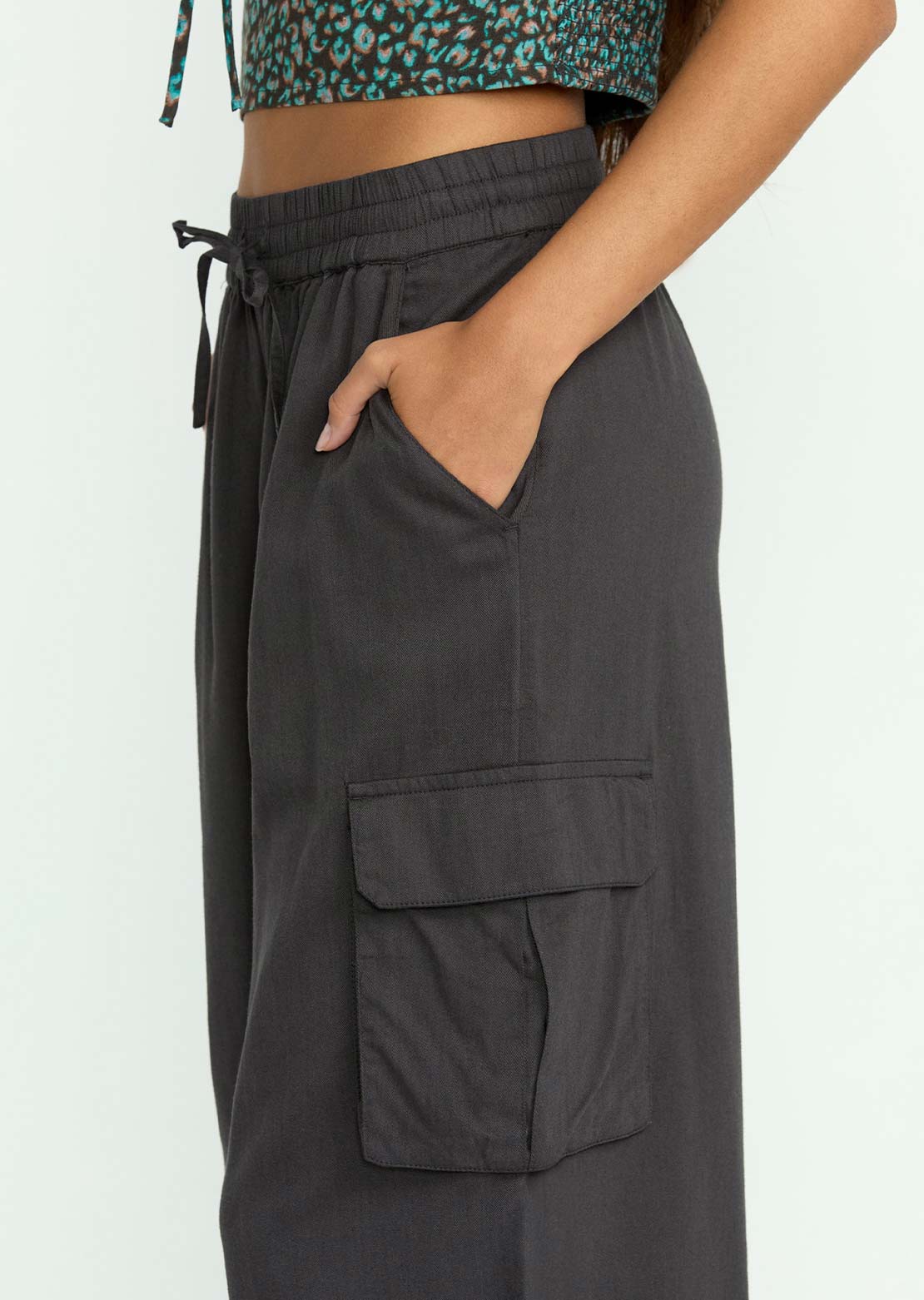 Volcom Women's Lived In Beach Pants Vintage Black