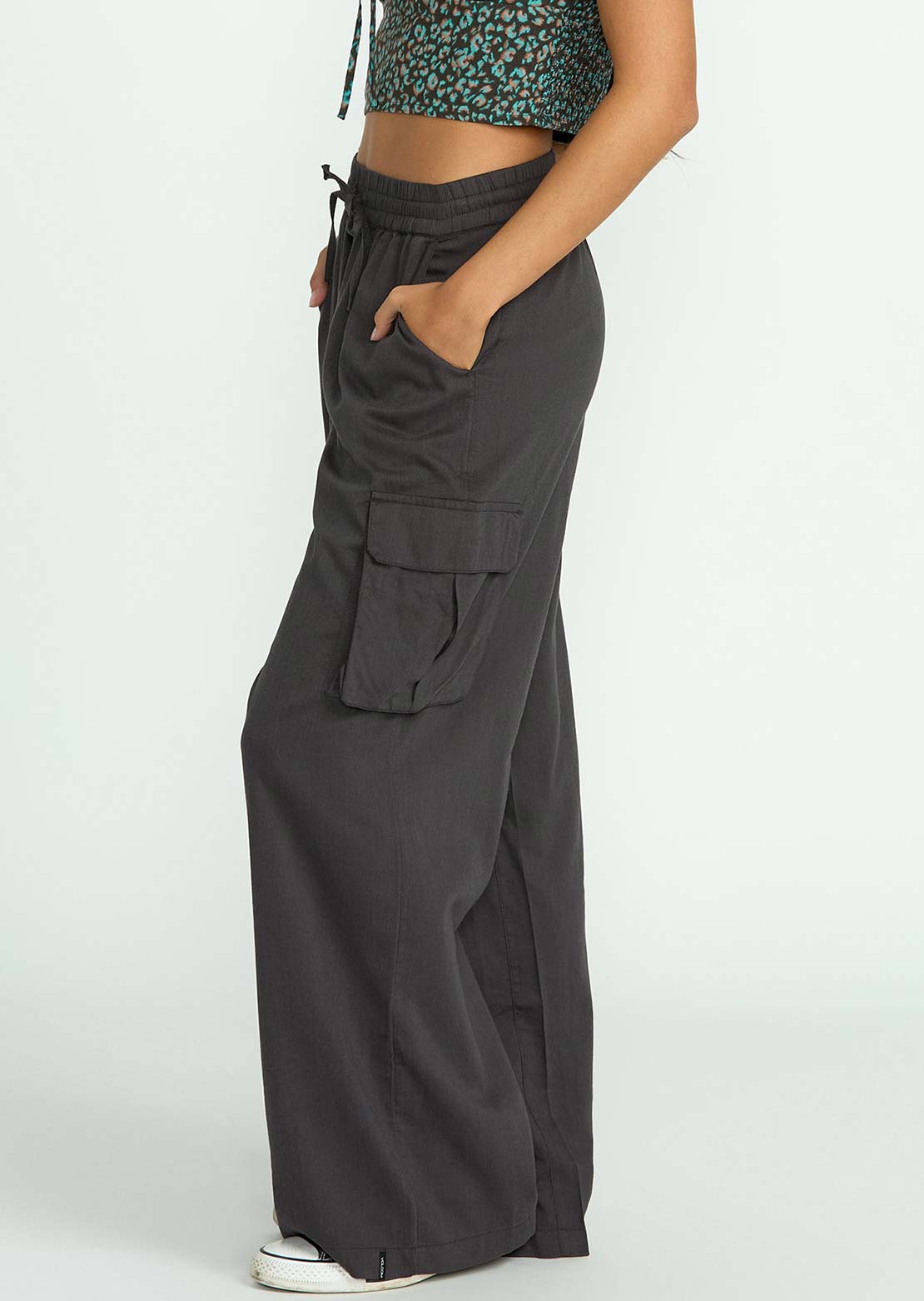 Volcom Women's Lived In Beach Pants Vintage Black