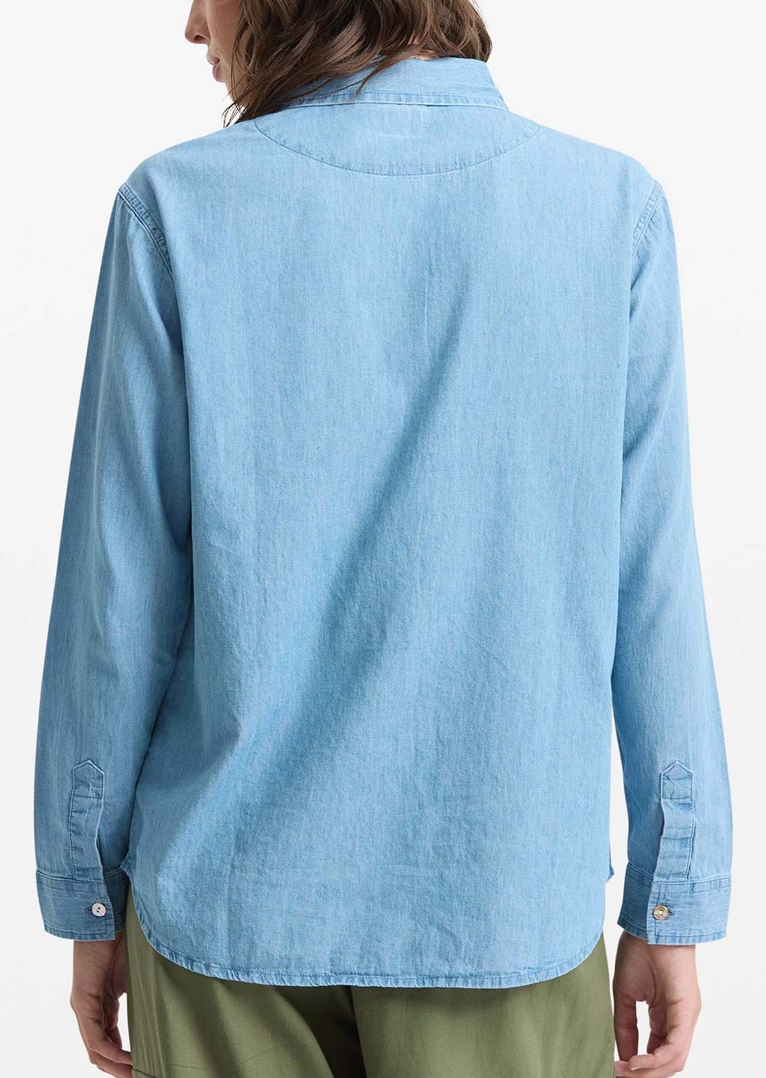 Volcom Women's Lived In Button Up Shirt Chambray