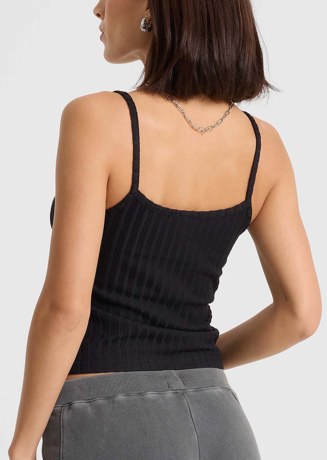 Volcom Women's Lived In Rib Tank Top Vintage Black
