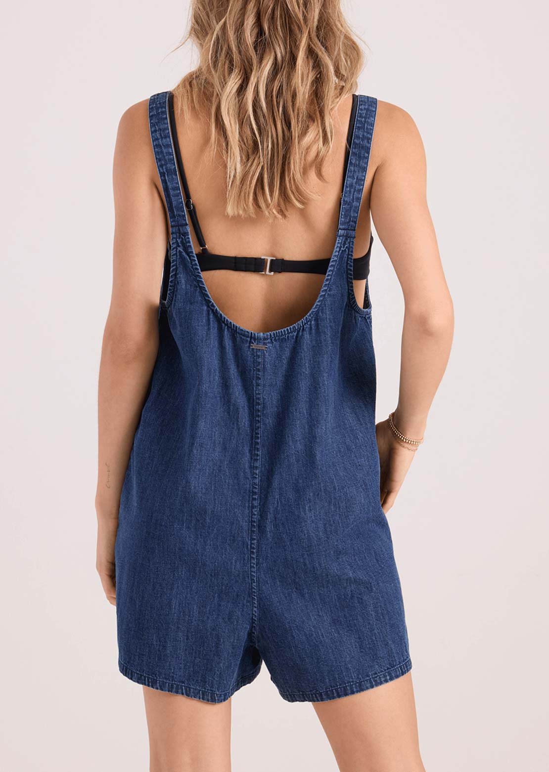 Volcom Women's Lived In Short DBY Romper Deja Blue