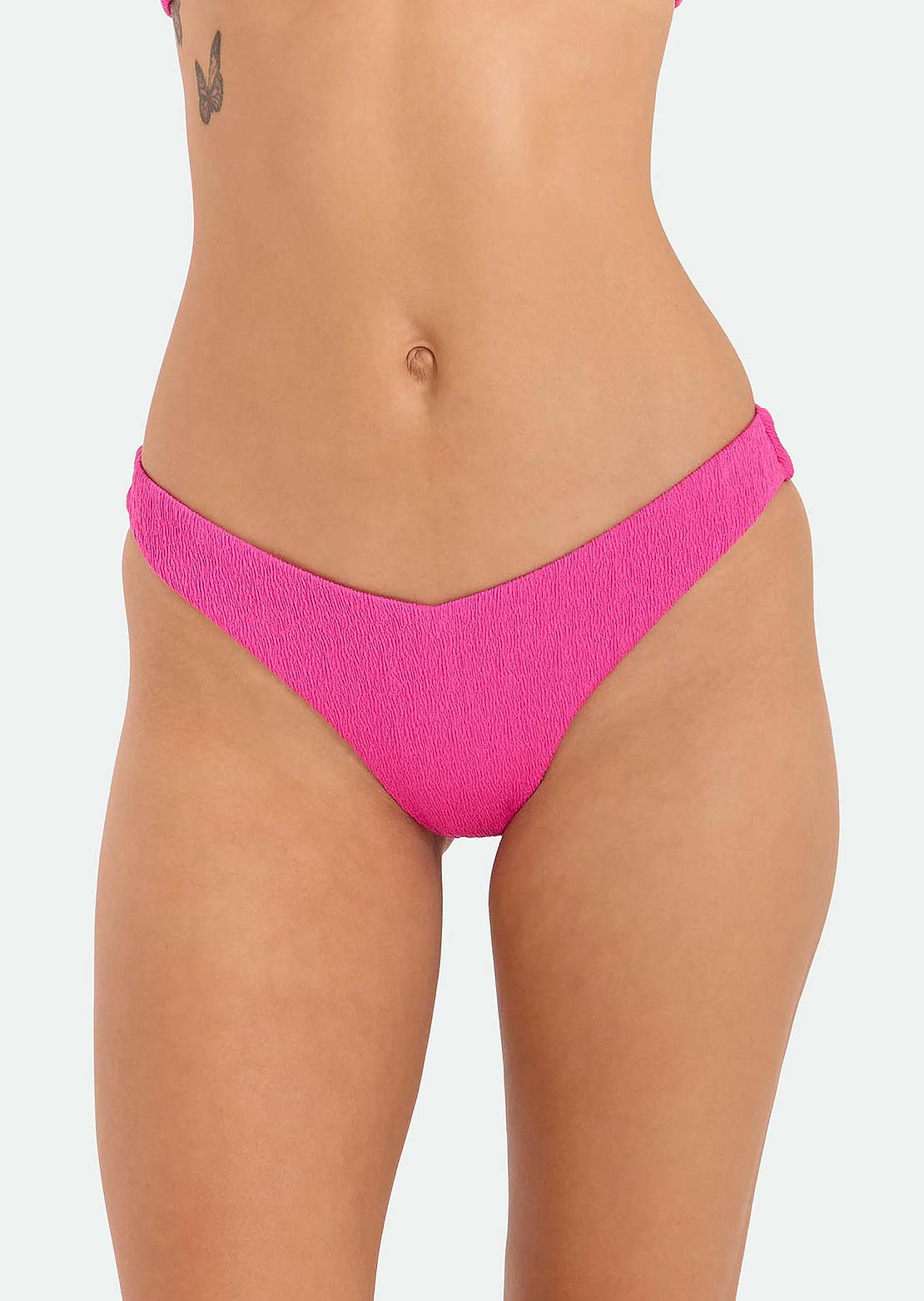 Volcom Women's Pucker Up 90s V Bikini Bottom Bright Fuschia