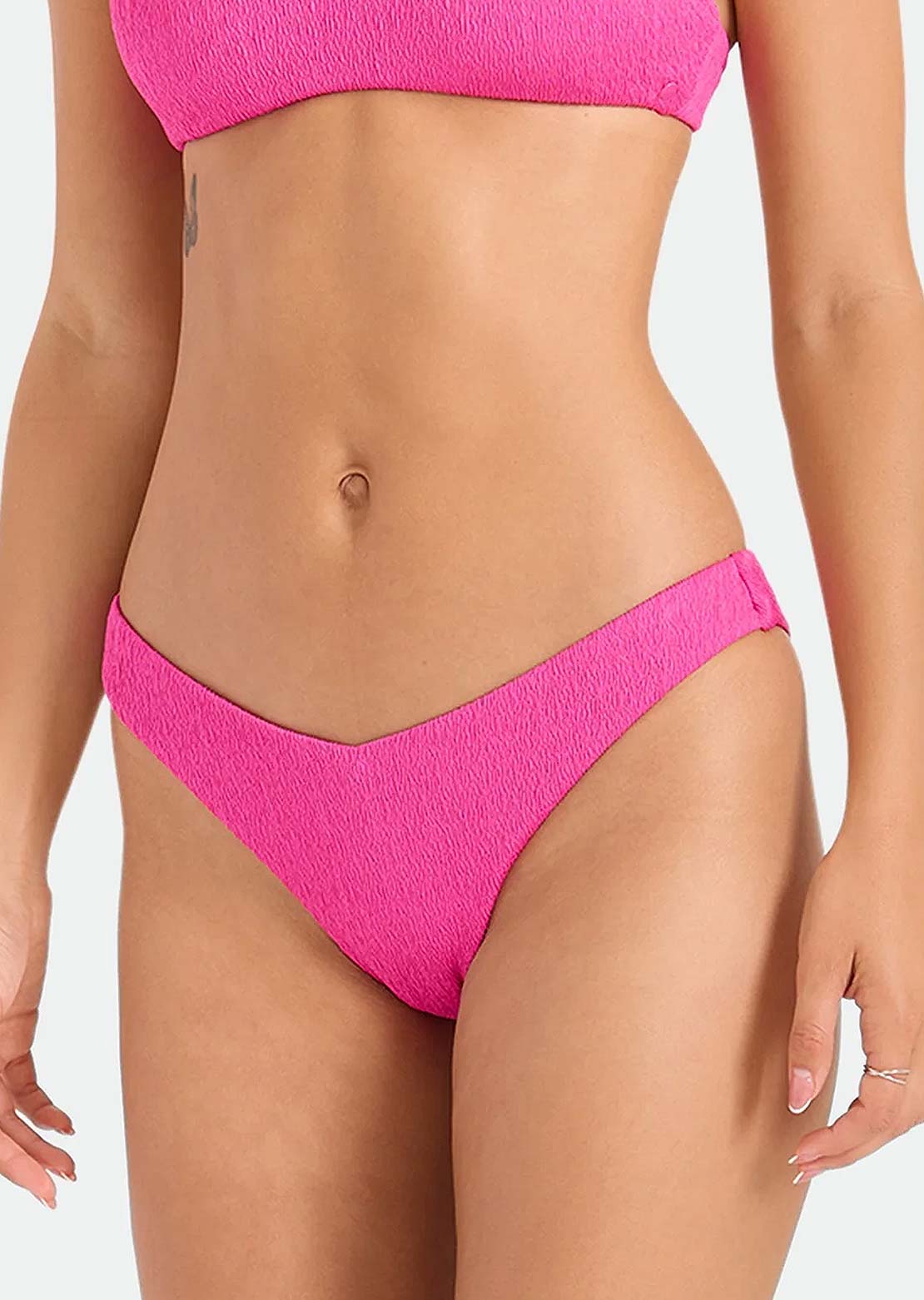 Volcom Women's Pucker Up 90s V Bikini Bottom Bright Fuschia