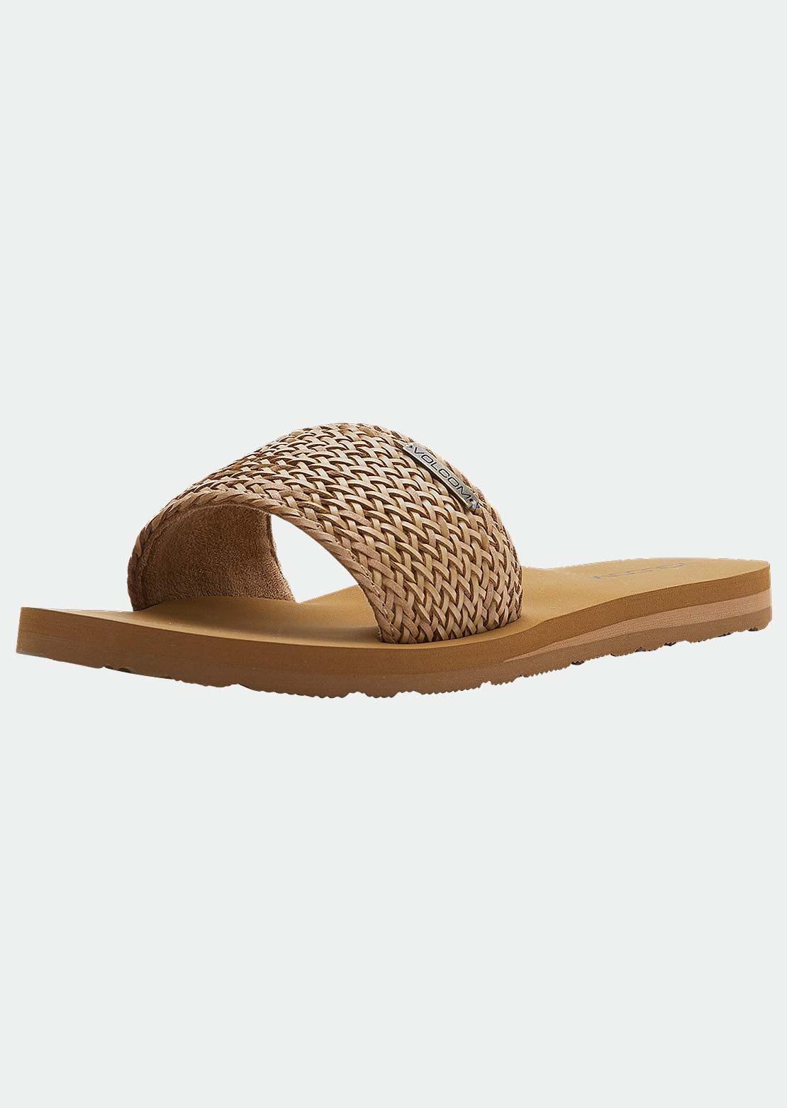 Volcom Women's Simple Braid Slides Cognac