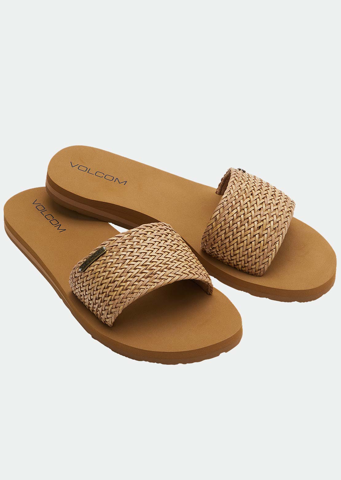 Volcom Women's Simple Braid Slides Cognac
