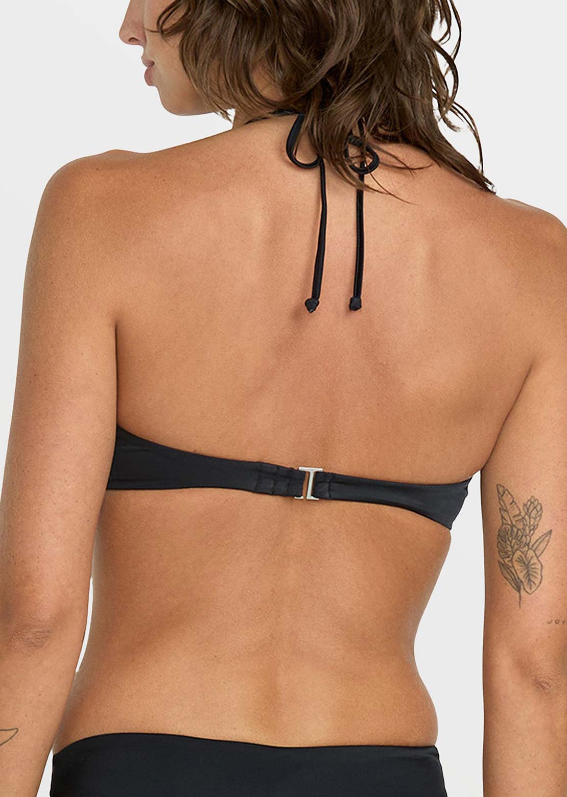 Volcom Women's Simply Seamless Halter Bandeau Bikini Top Black