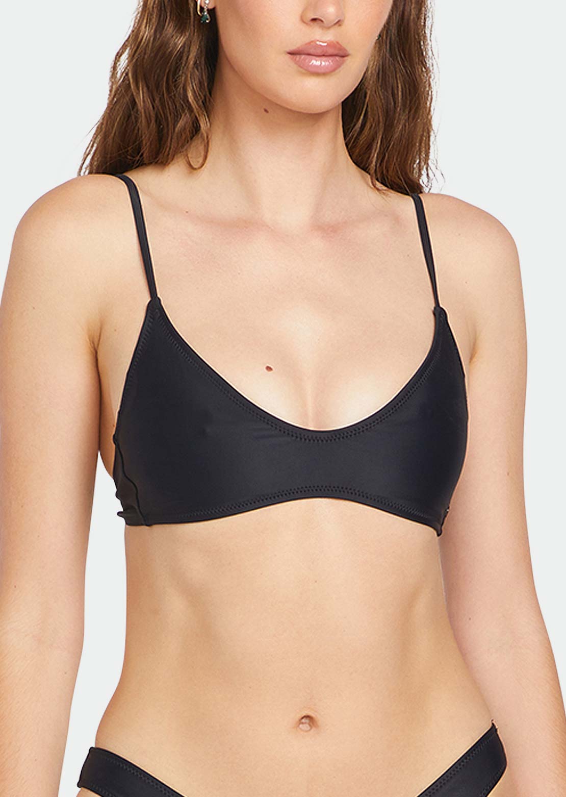 Volcom Women's Simply Solid Crop Top Black