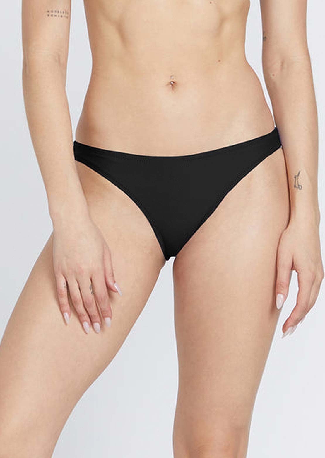 Volcom Women's Simply Solid Full Bikini Bottom Black