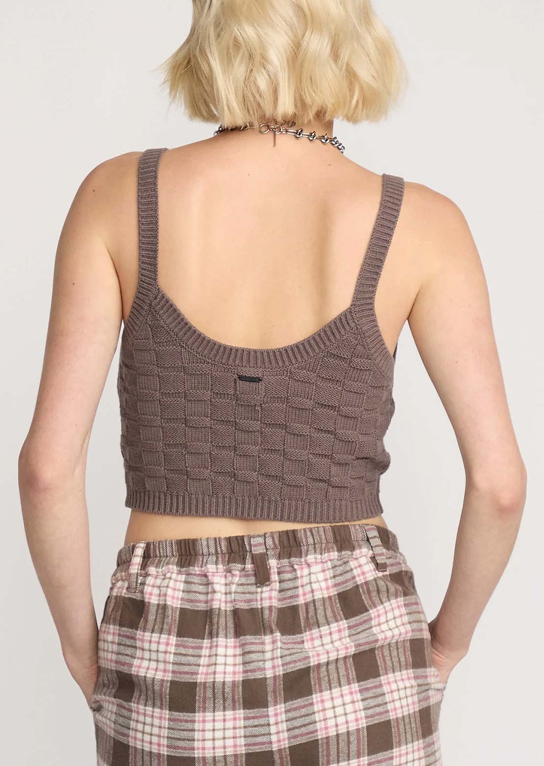 Volcom Women's Snug Lyfe Cami Sweater Black Plum