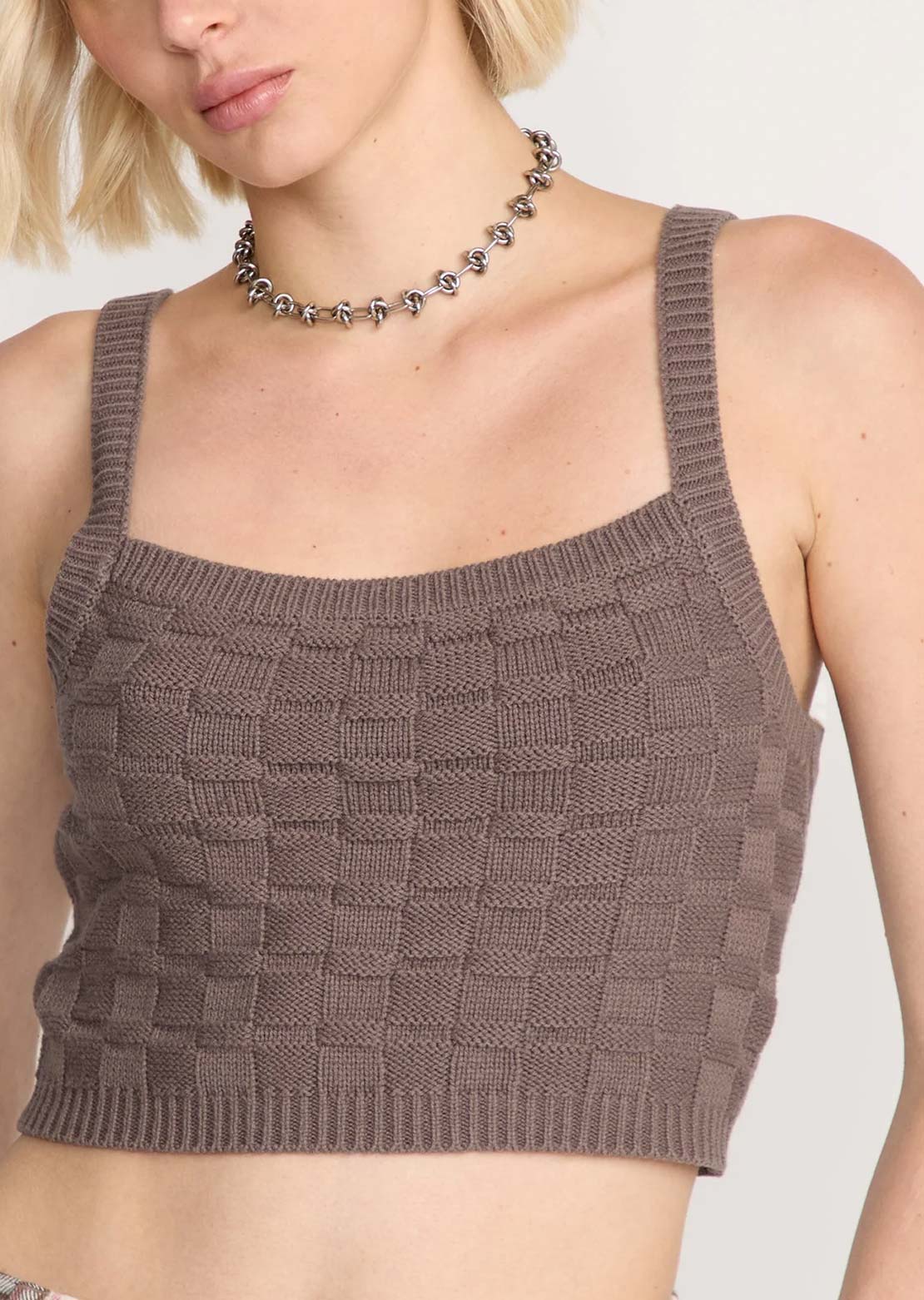 Volcom Women's Snug Lyfe Cami Sweater Black Plum