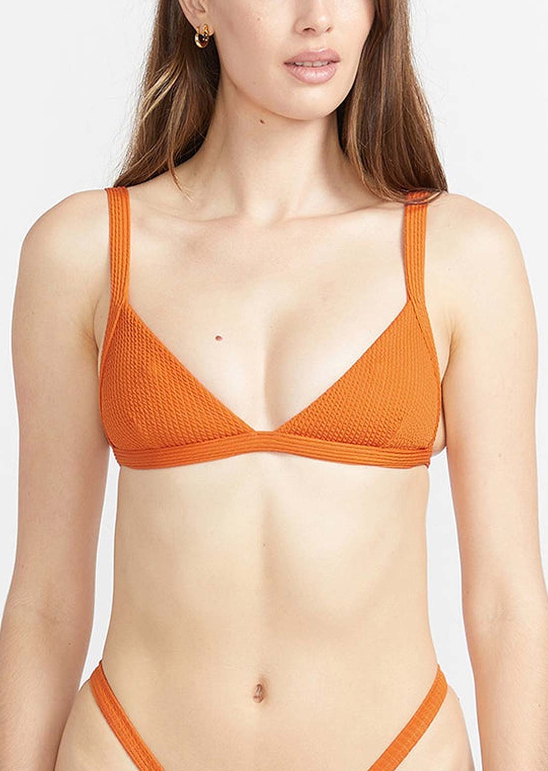 Volcom Women&#39;s So Current Tri Bikini Top Burnt Sienna