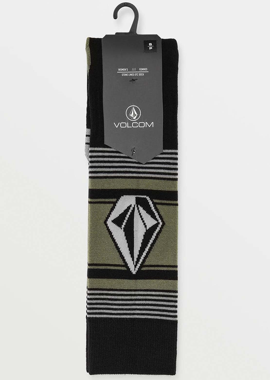 Volcom Women's Stone Lines OTC Socks Lichen Green