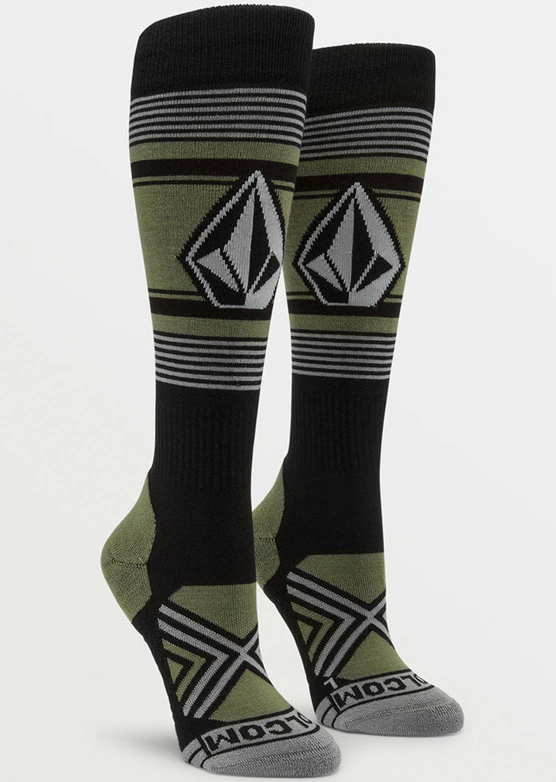 Volcom Women's Stone Lines OTC Socks Lichen Green
