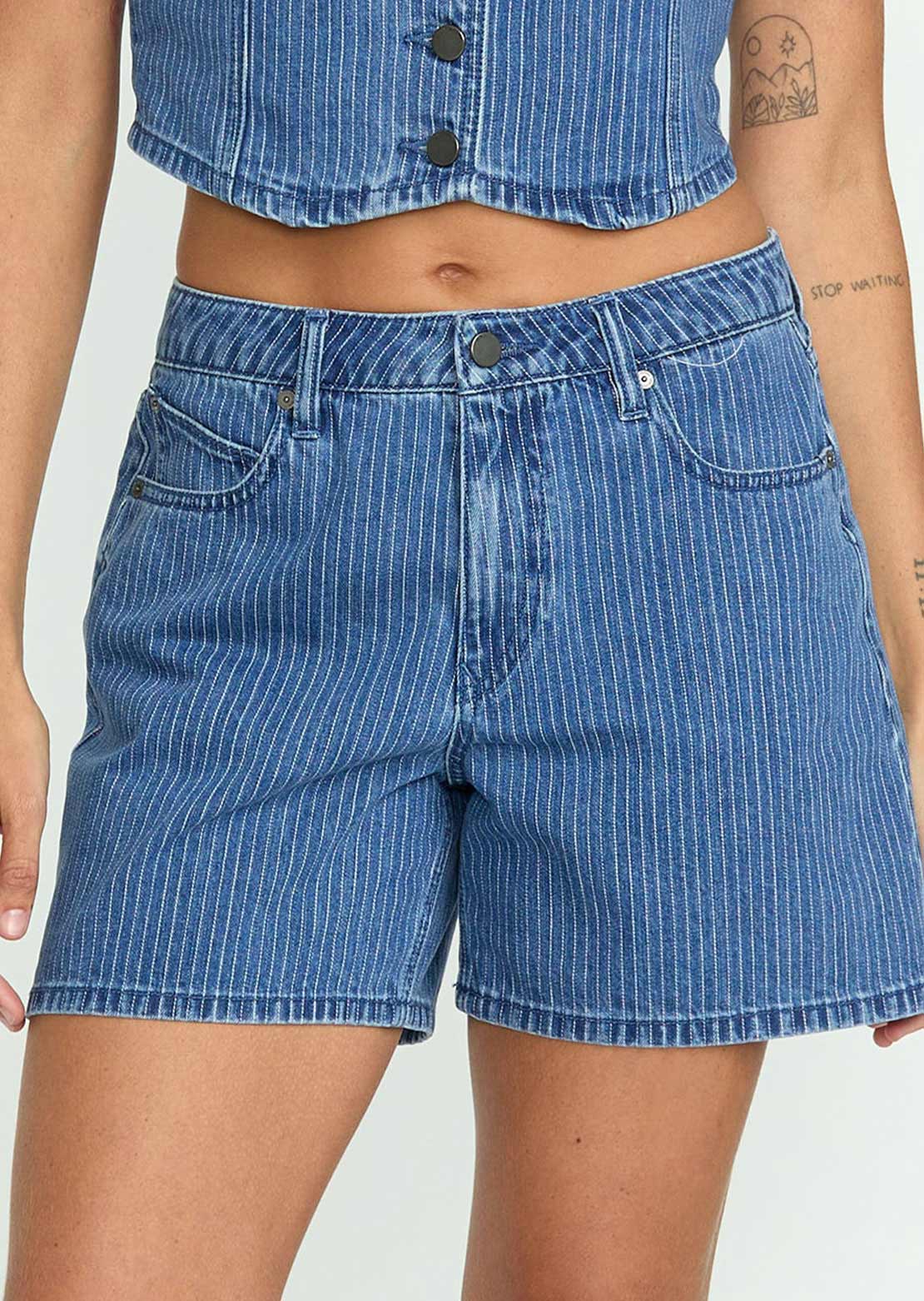 Volcom Women's Stoned BF Shorts Stripe