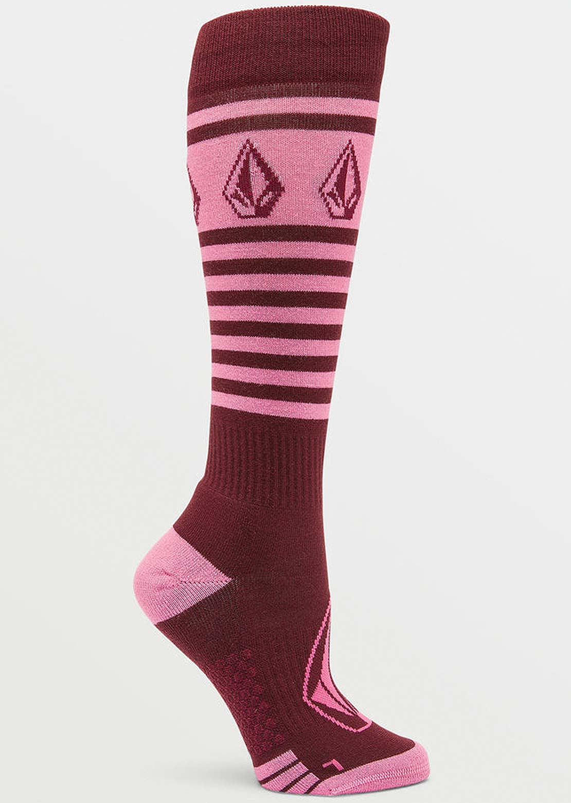 Volcom Women's Striker Wool Blend OTC Socks Burgundy