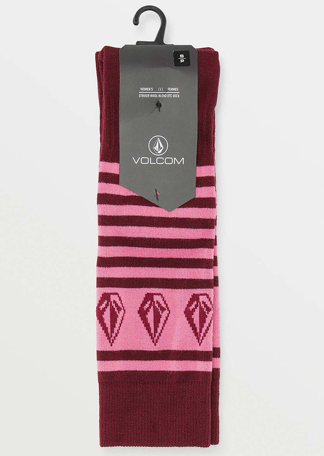 Volcom Women's Striker Wool Blend OTC Socks Burgundy