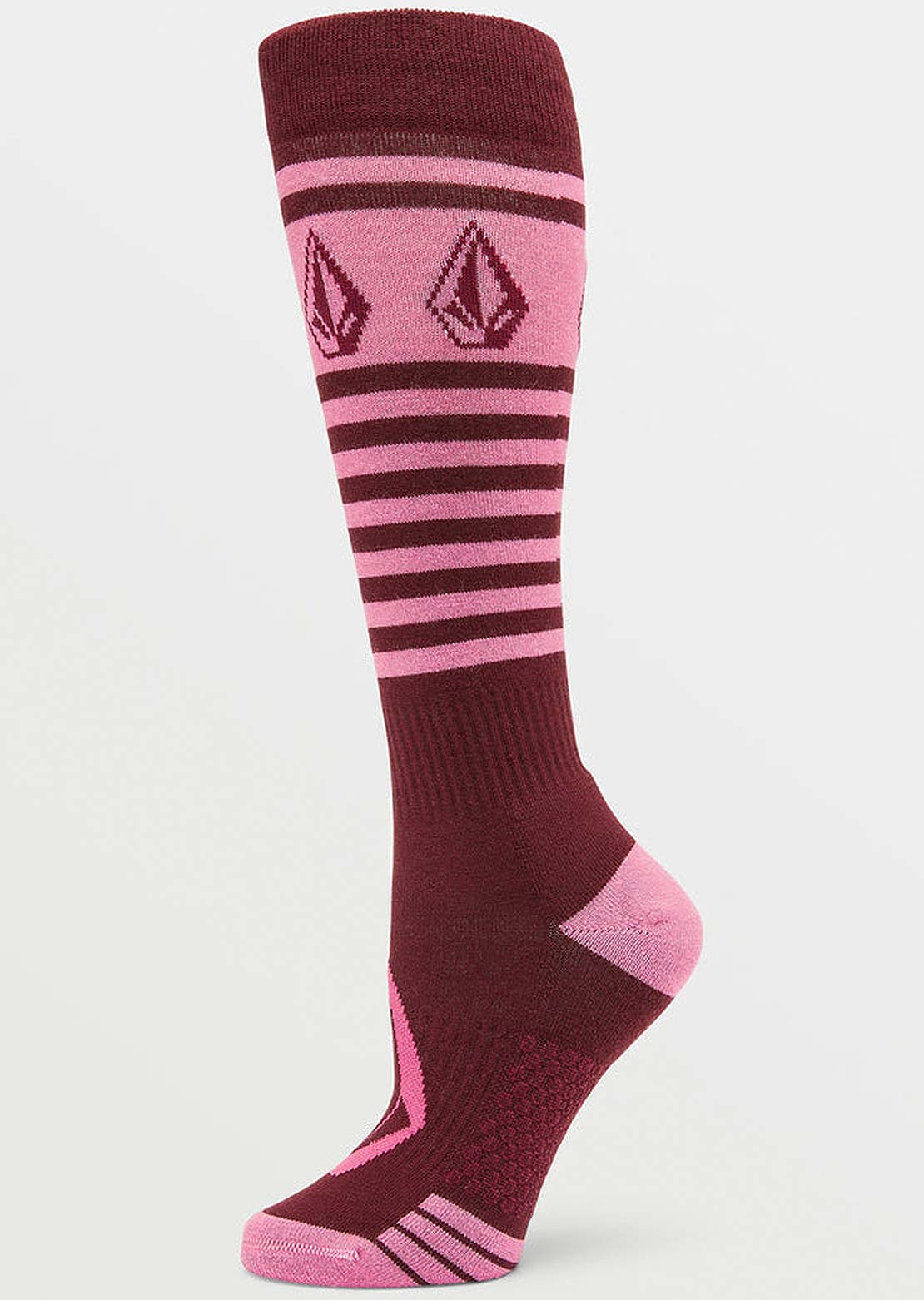 Volcom Women's Striker Wool Blend OTC Socks Burgundy