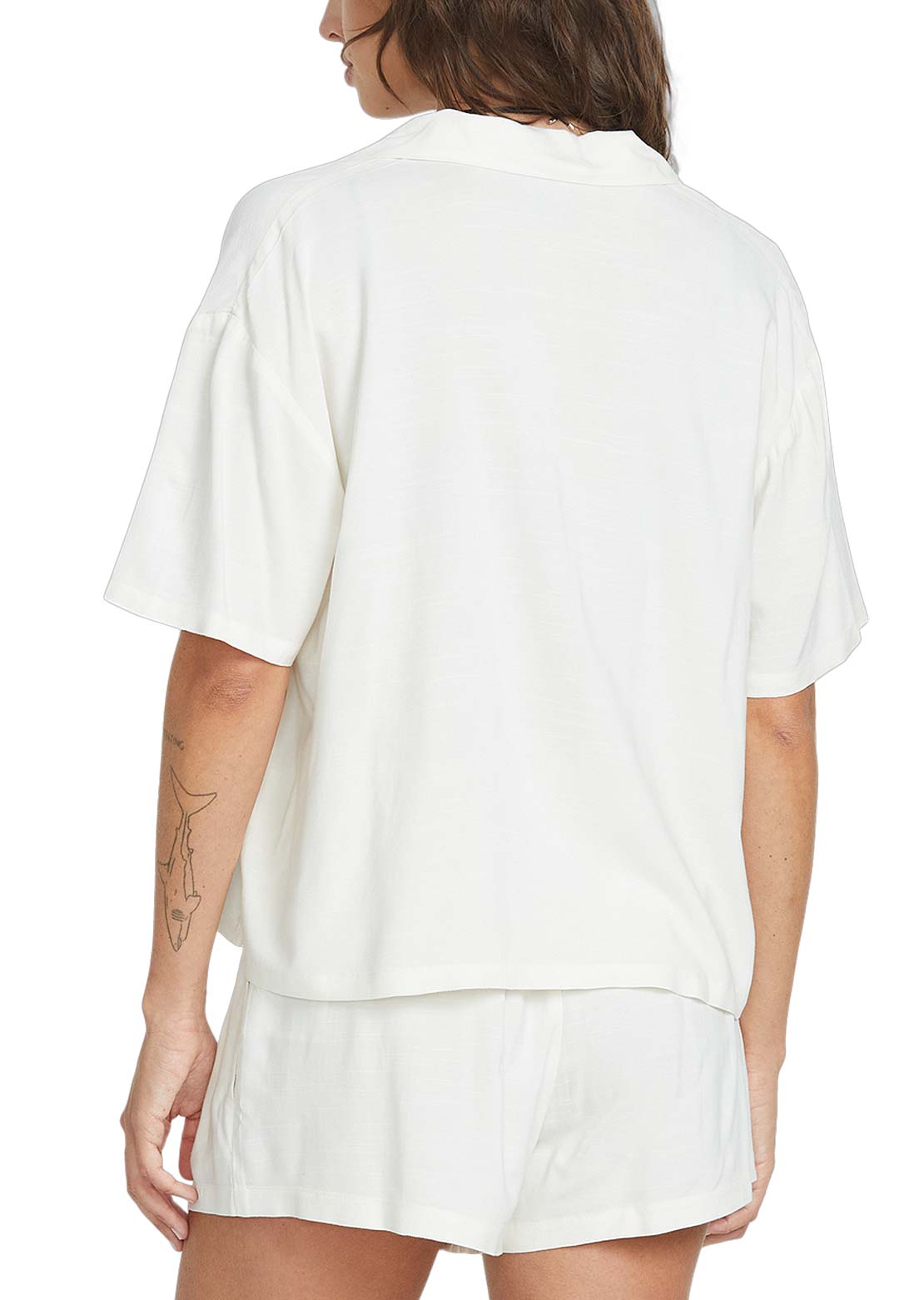 Volcom Women's Sun Stunner Button Up Shirt Bone