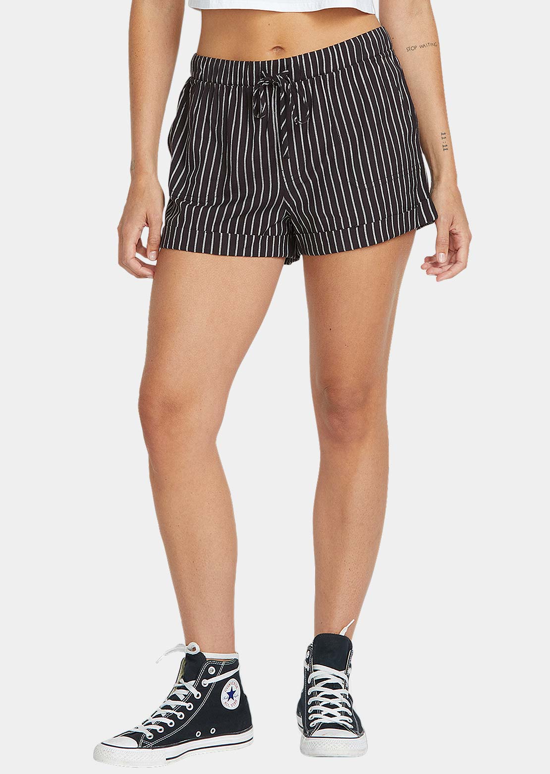 Volcom Women's Sunday Strut Shorts Black White