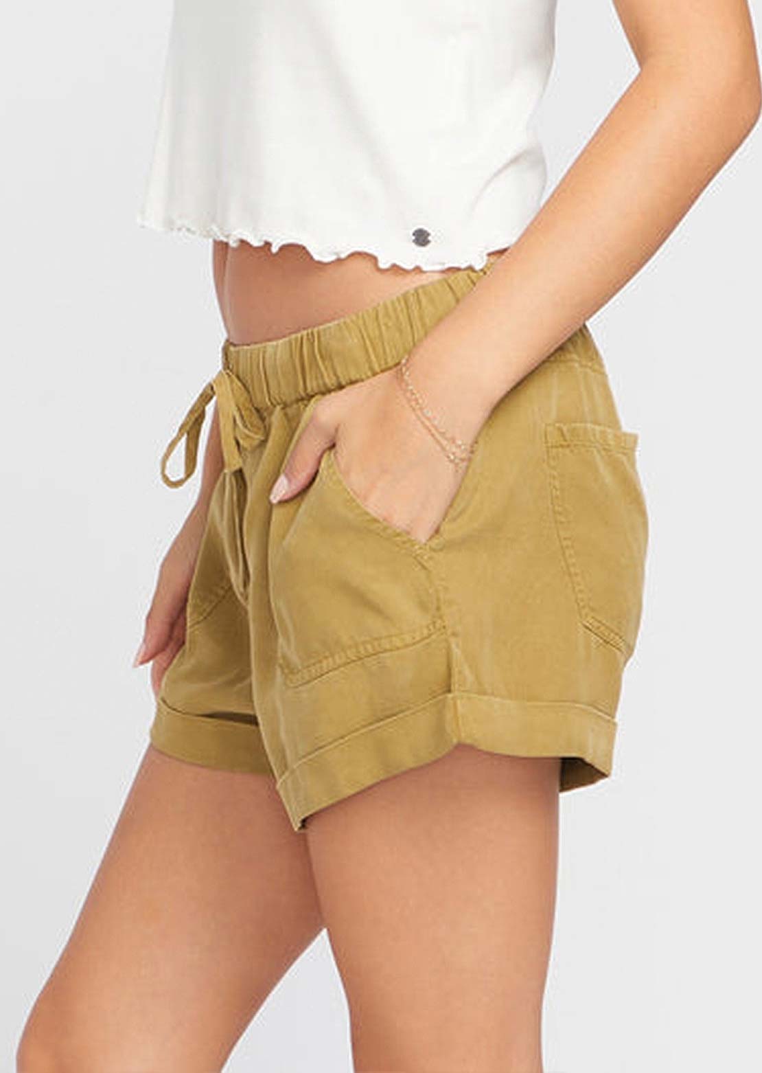 Volcom Women's Sunday Strut Shorts Seaweed Green